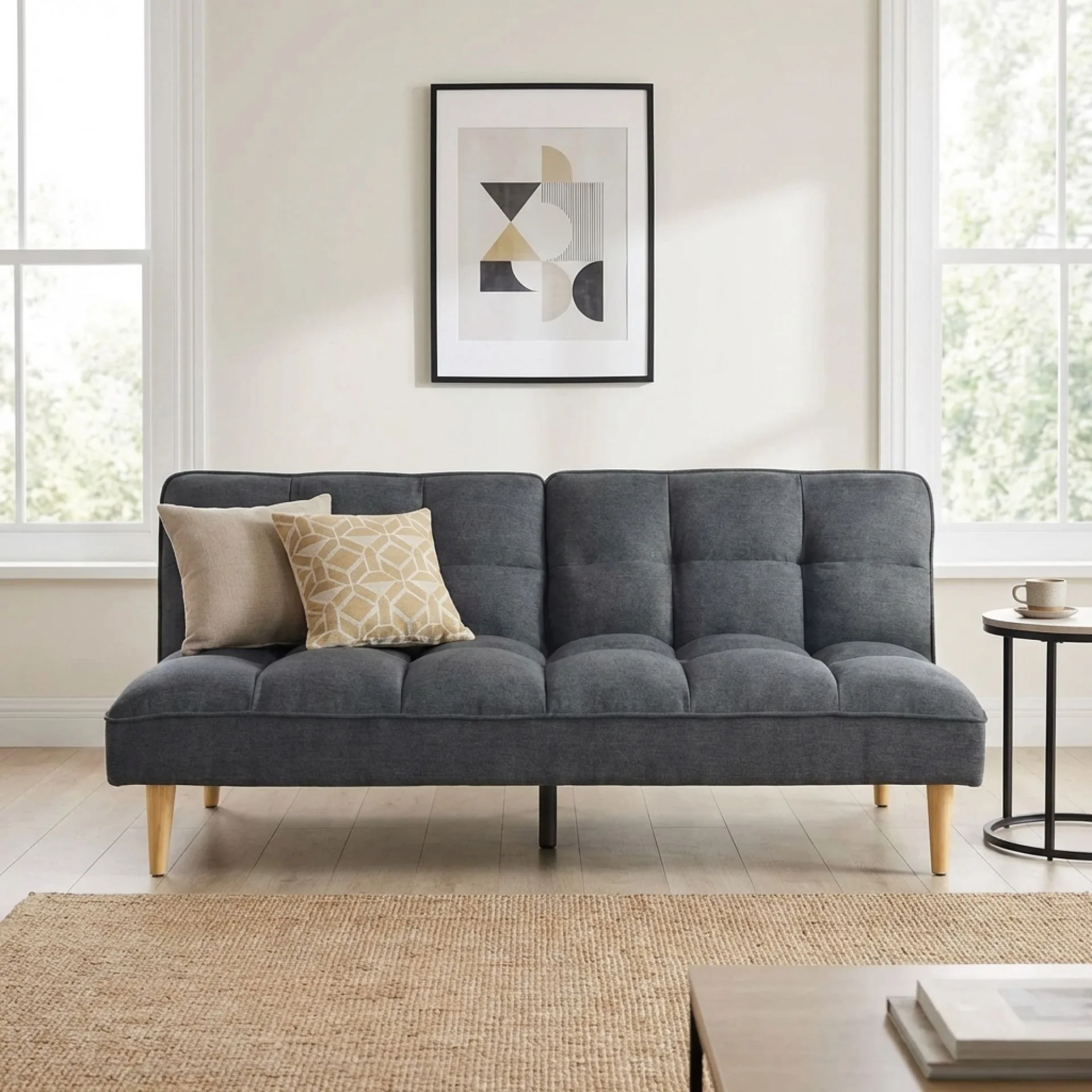 Barton 3 Seater Sofa Bed - Dark Grey - Image 8