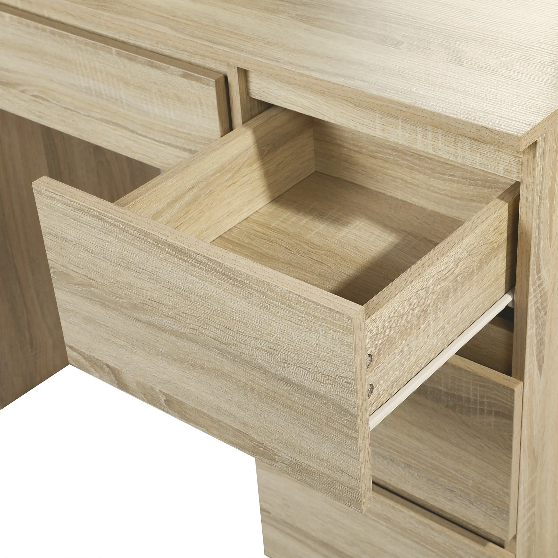 Begonia 2 Piece Dressing Table with Mirror & Stool Set - Oak - Image 13