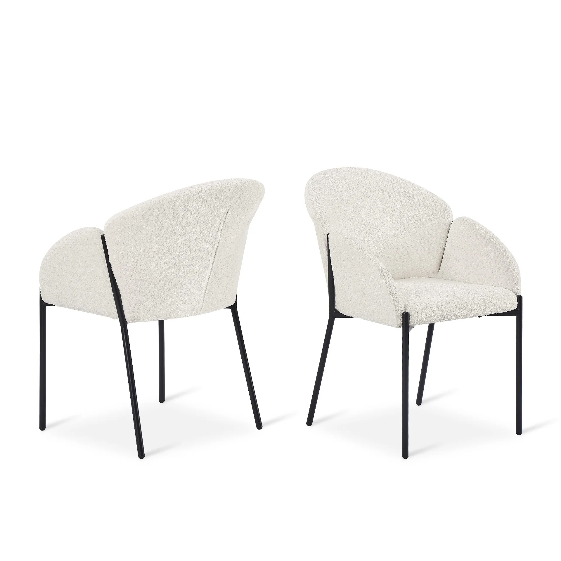 Bellamy Boucle Dining ArmChairs - Set of 2 - Milky White - Image 13