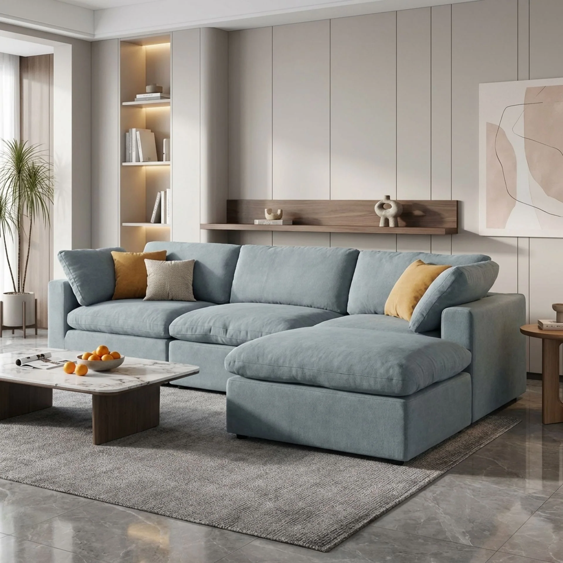 Bishopston Duck Feather Filled Modular Sofa - Grey - Image 2