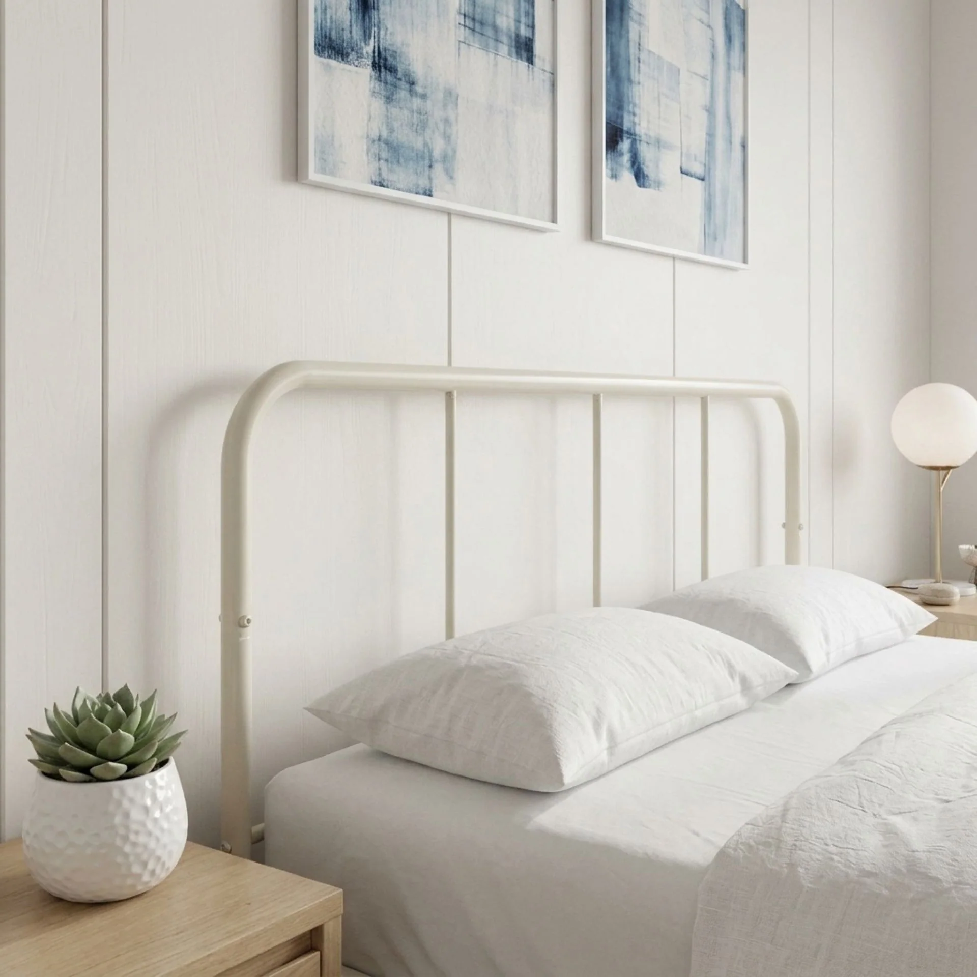 Bolt Double Metal Bed Frame - Light Khaki - Image 6