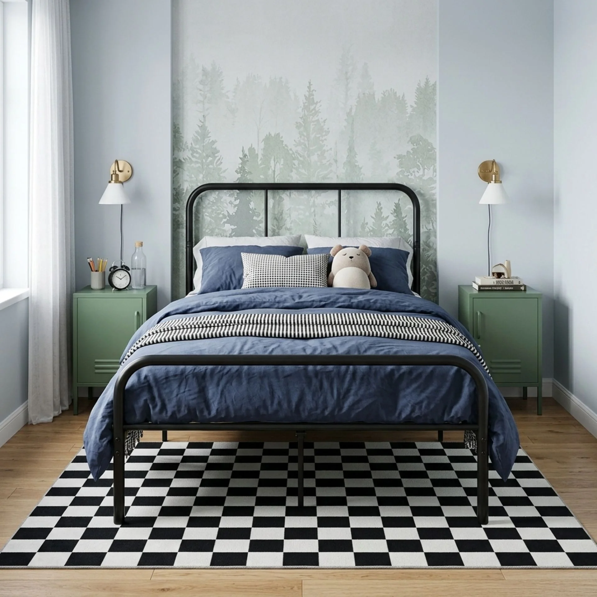 Bolt King Single Metal Bed Frame - Black - Image 2