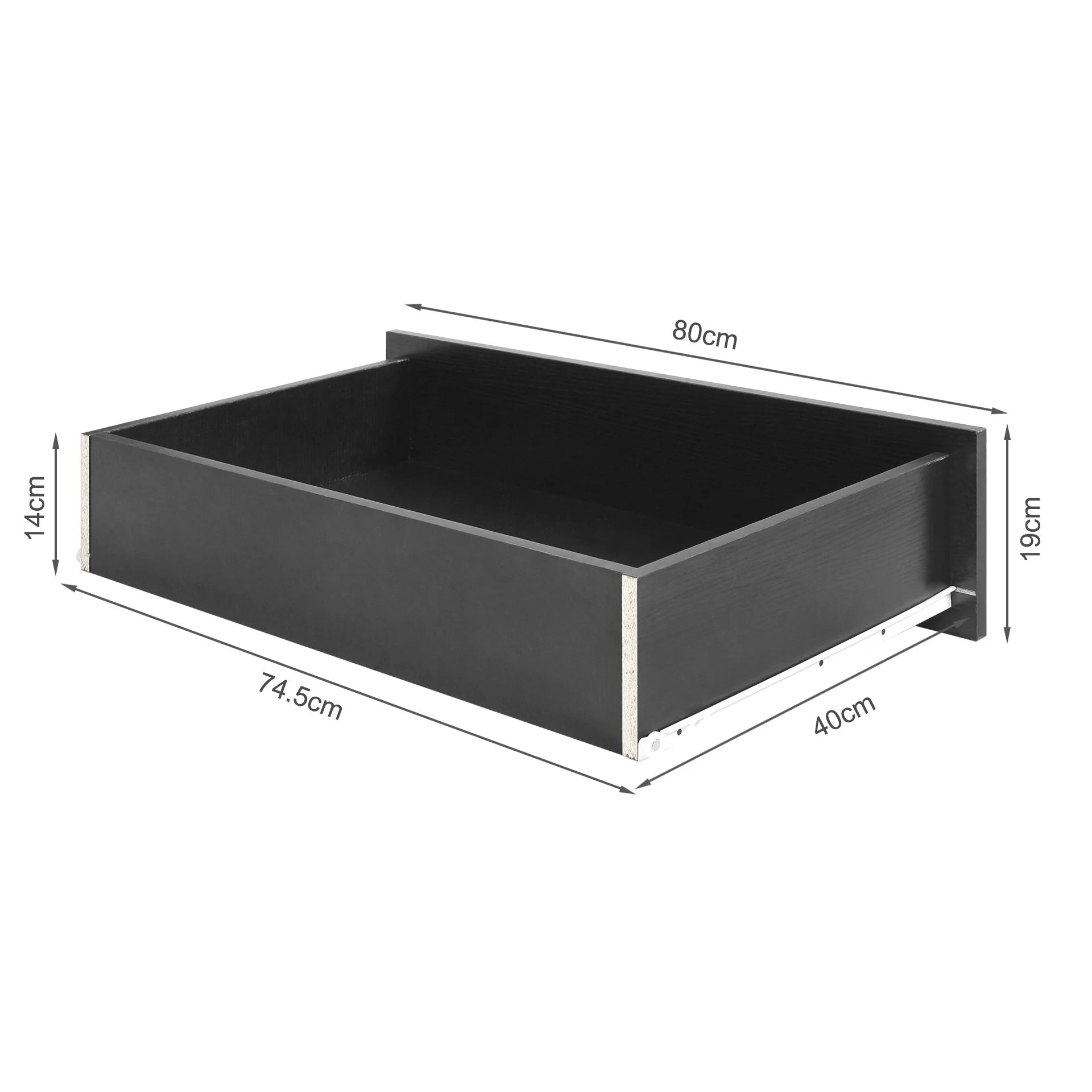 Bram 2 Door Wardrobe with 2 Drawers - Black - Image 11