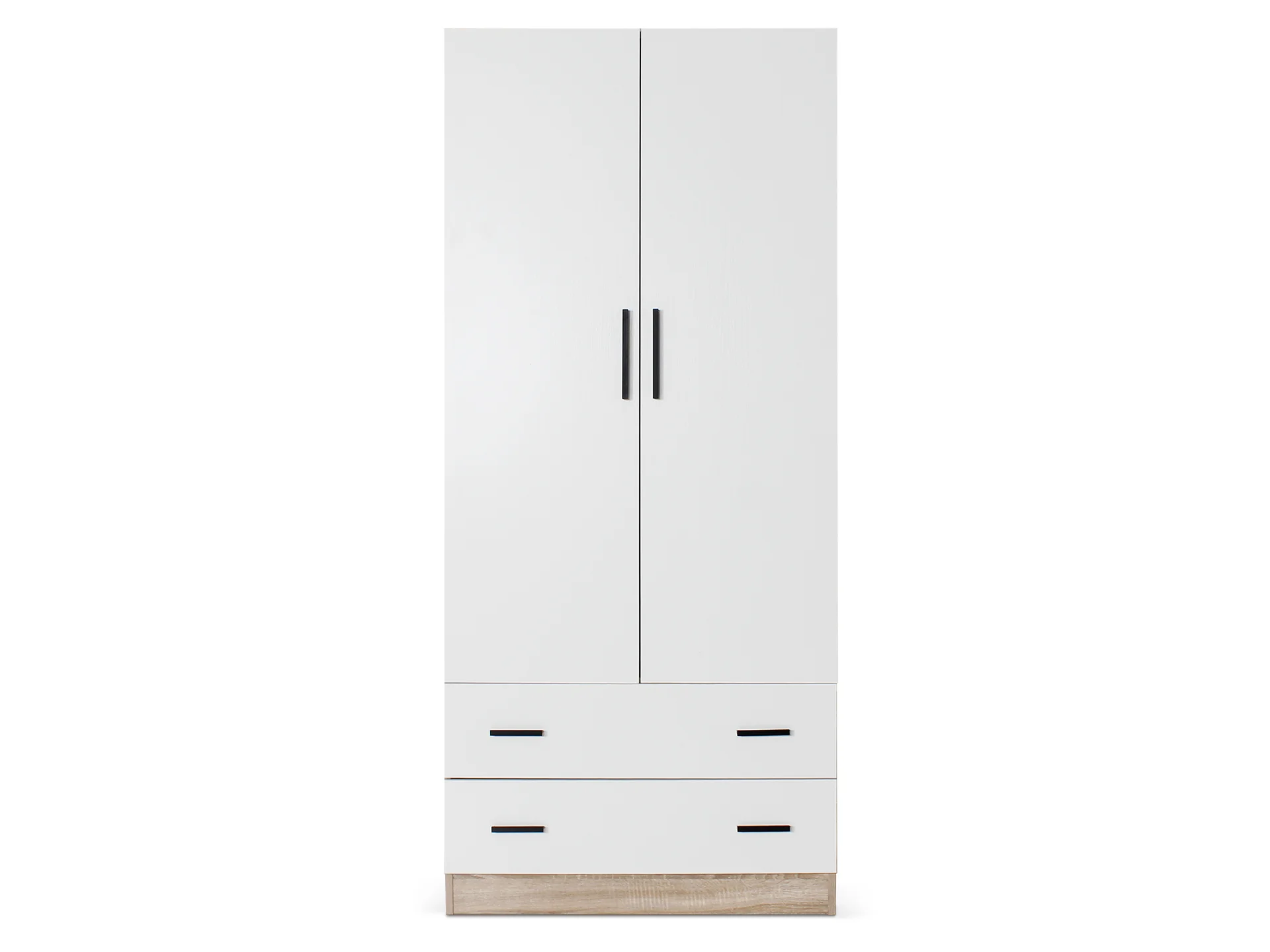 Bram 2 Door Wardrobe with 2 Drawers - Oak + White - Image 3