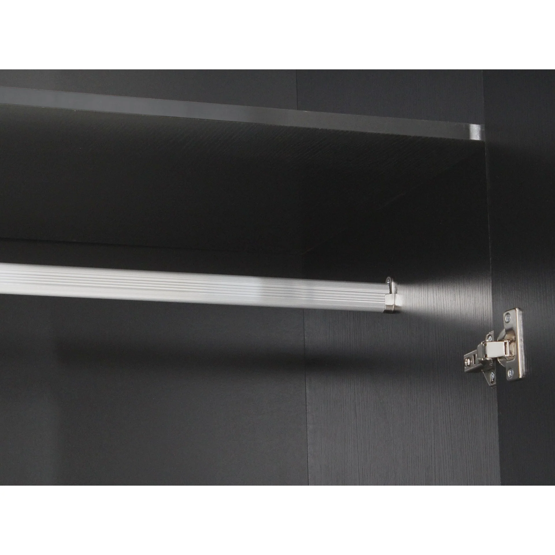 Bram 3 Door Wardrobe Cabinet - Black - Image 13