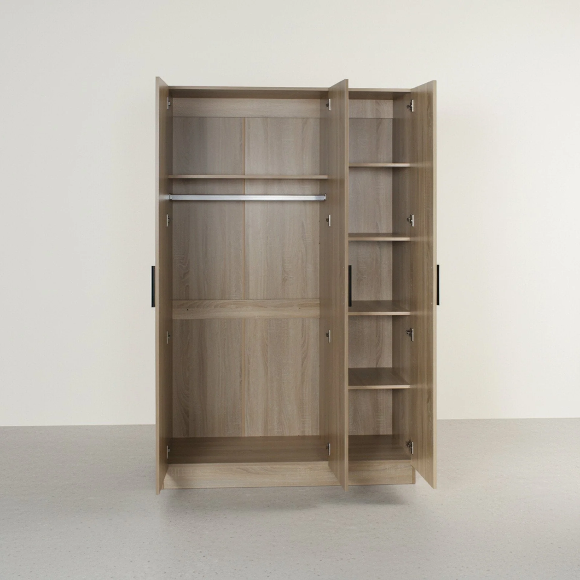 Bram 3 Door Wardrobe Cabinet - Oak - Image 7