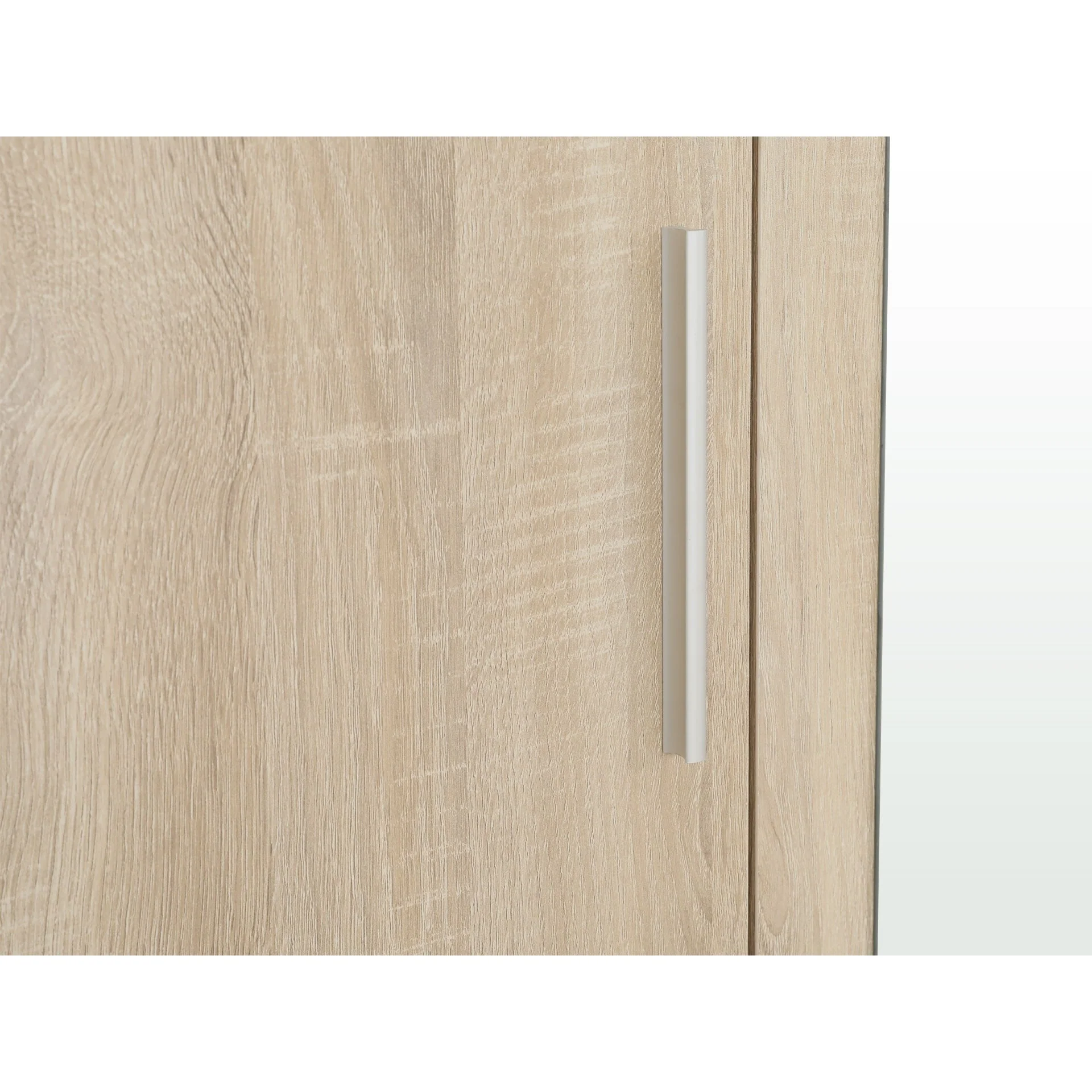 Bram 3 Door Wardrobe Cabinet with Mirror - Oak - Image 13