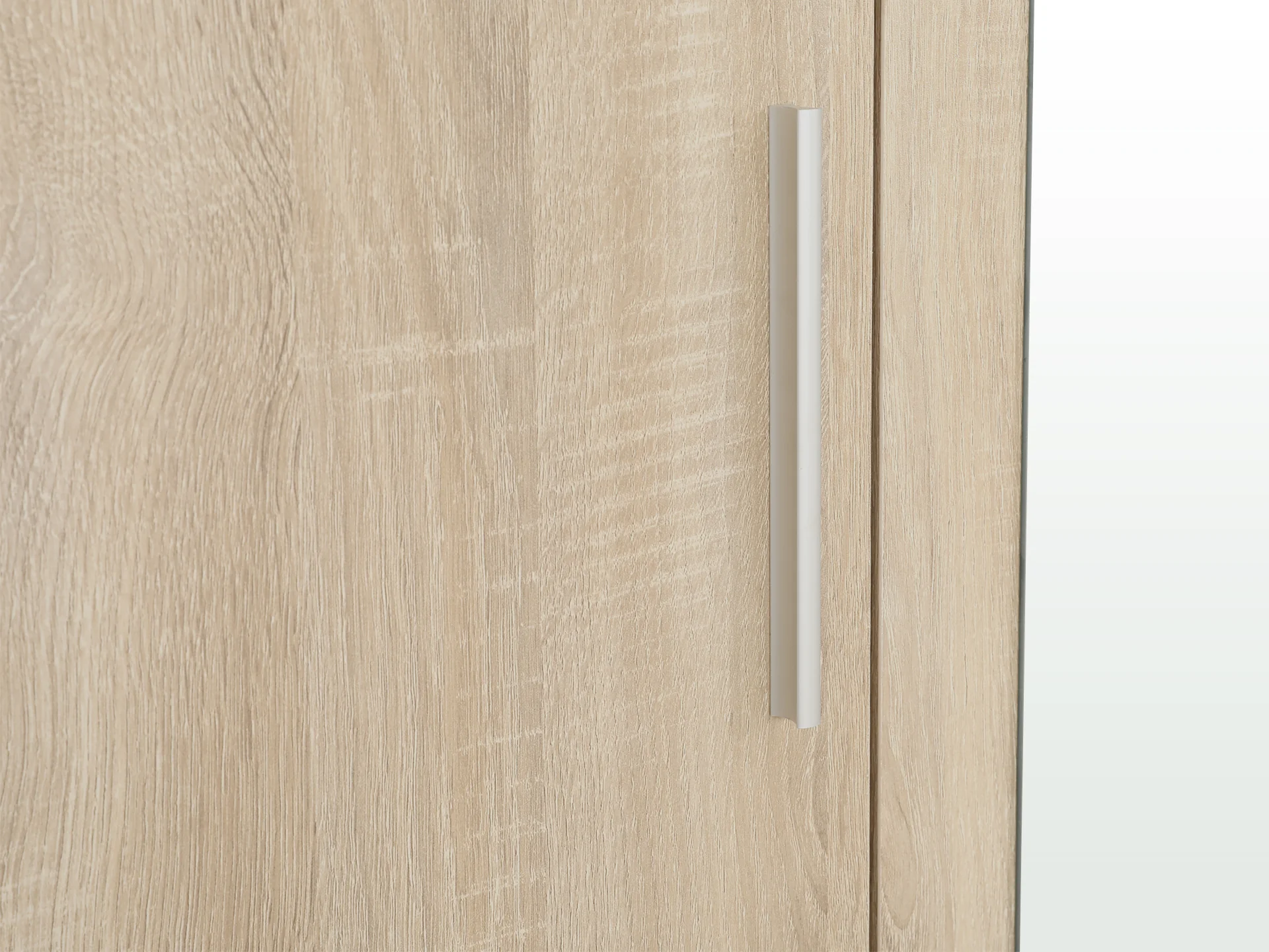 Bram 3 Door Wardrobe Cabinet with Mirror - Oak - Image 8