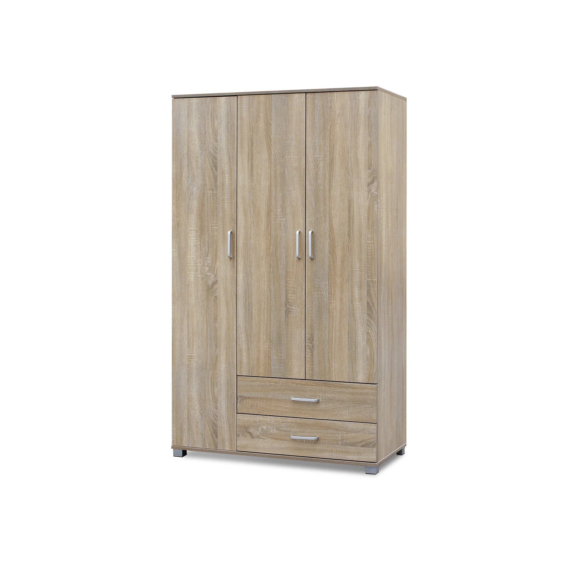 Bram 3 Door Wardrobe with 2 Drawers - Oak - Image 7