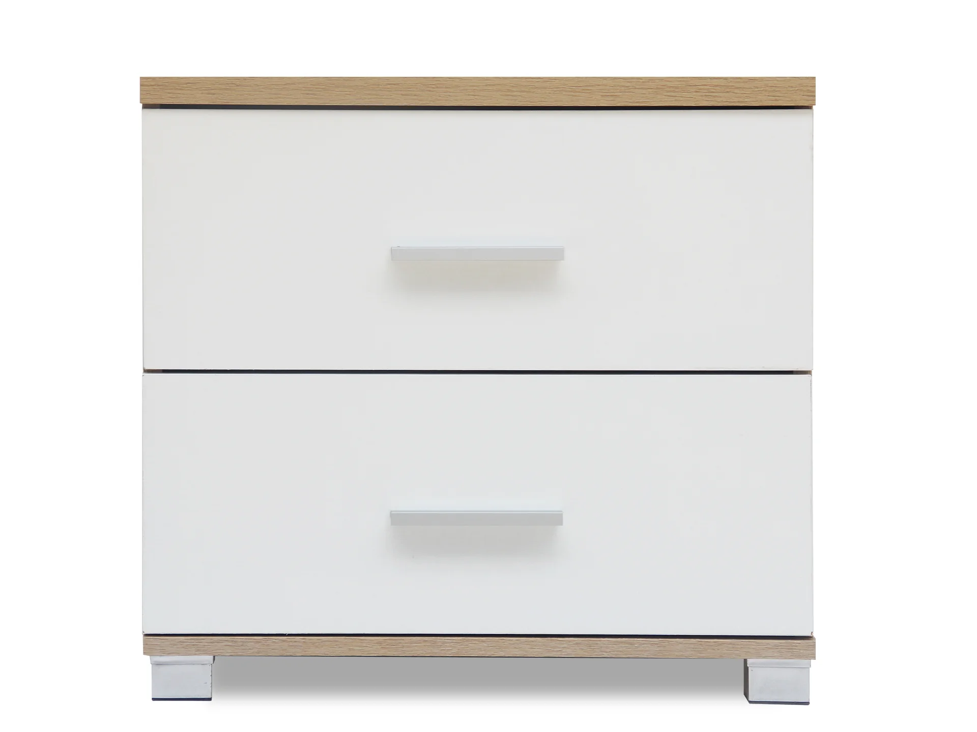 Bram Bedside Table - Oak + White - Image 5