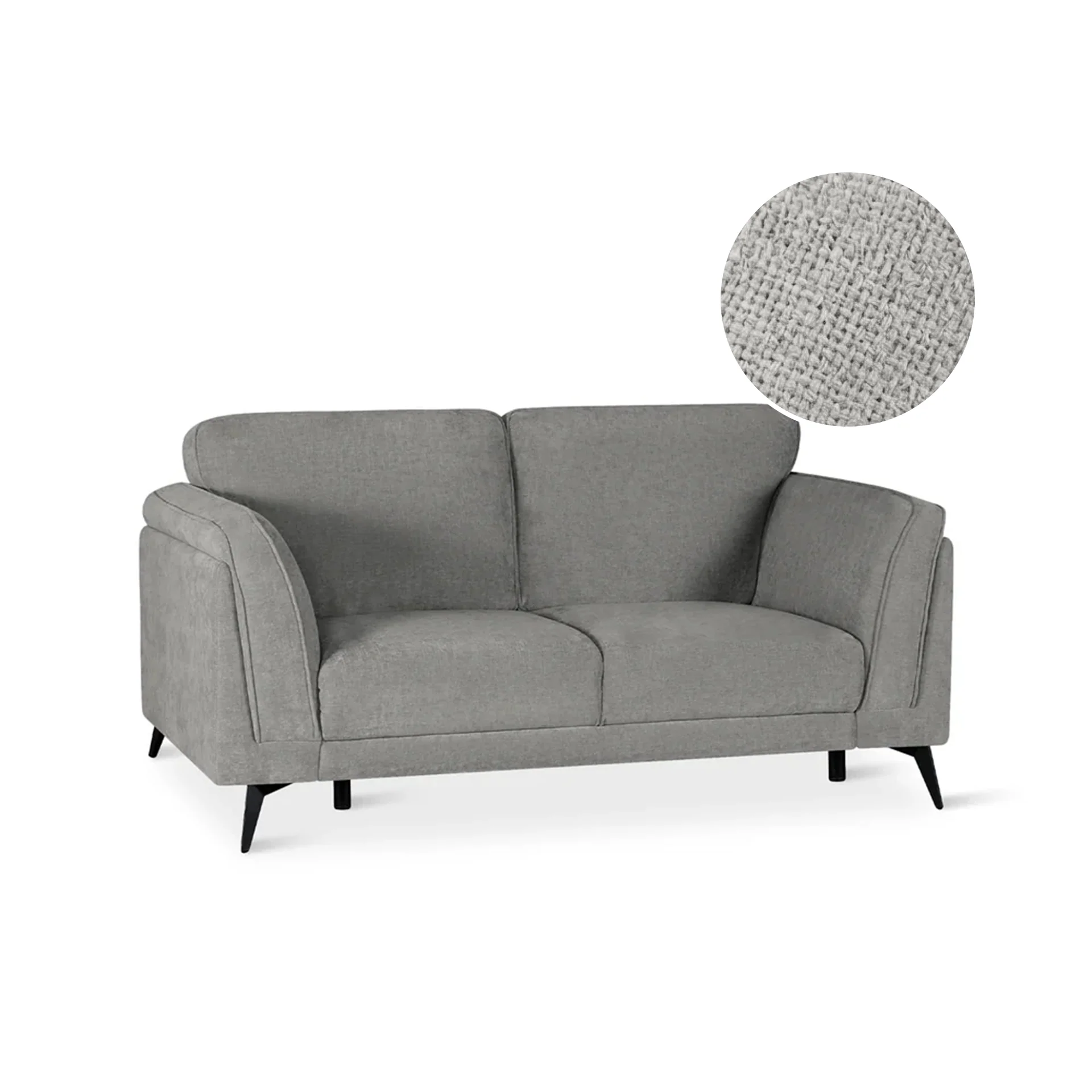 Brulo Linen 2 Seater Sofa - Grey - Image 7