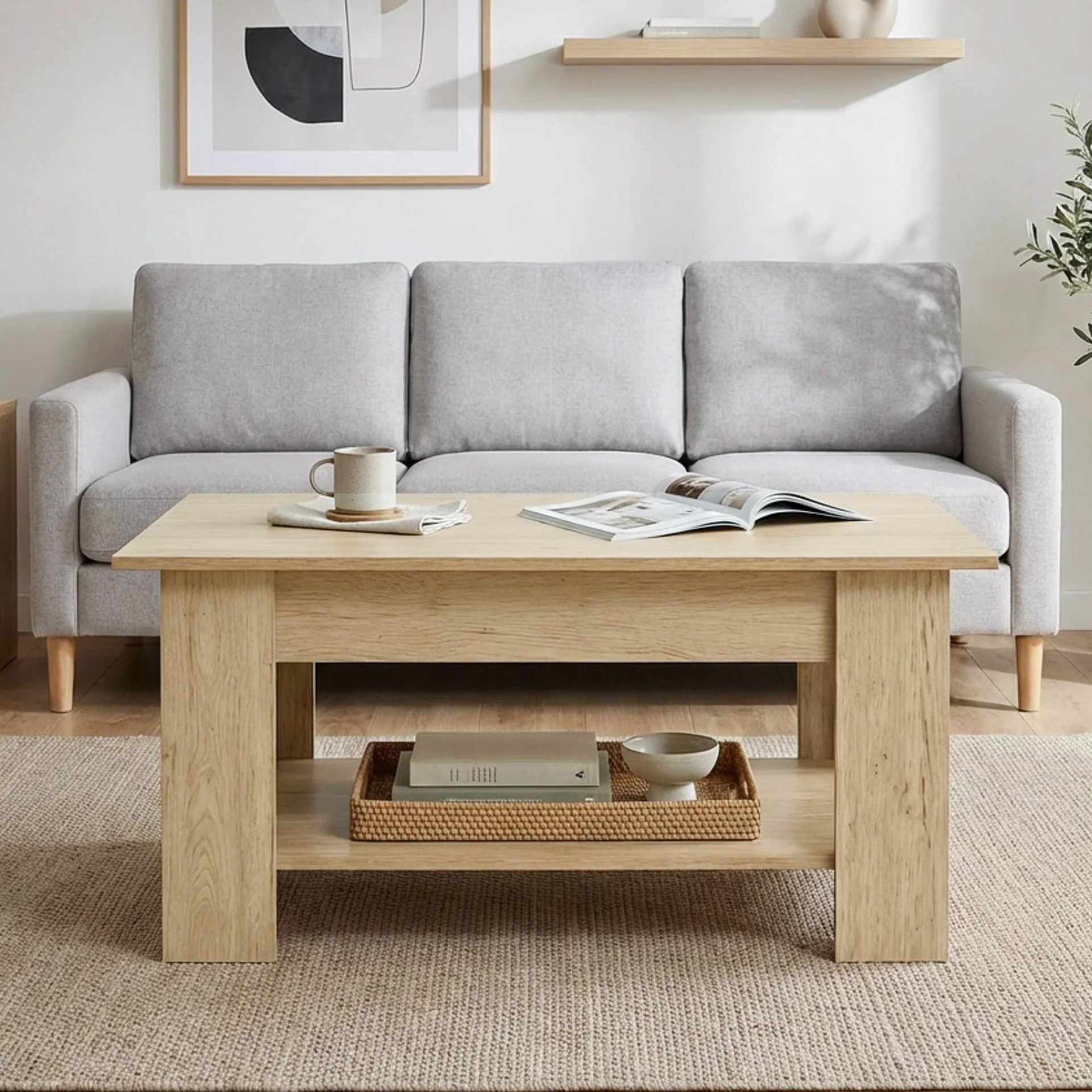 Cache Lift Top Coffee Table - Oak - Image 3