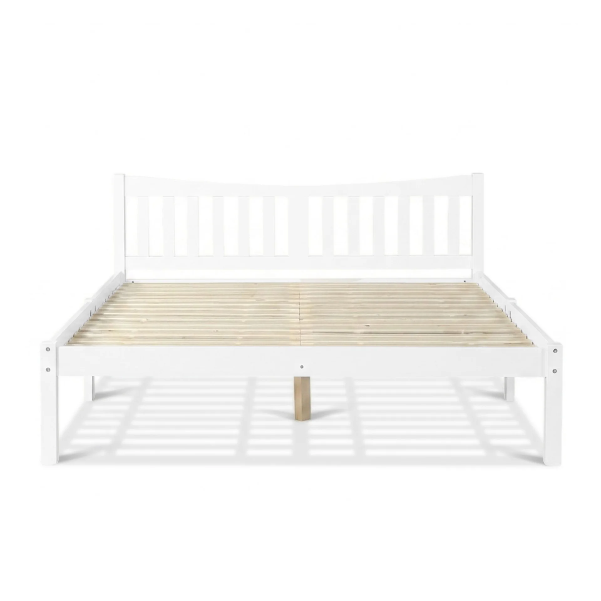 Capra Queen Wooden Bed Frame - White - Image 9