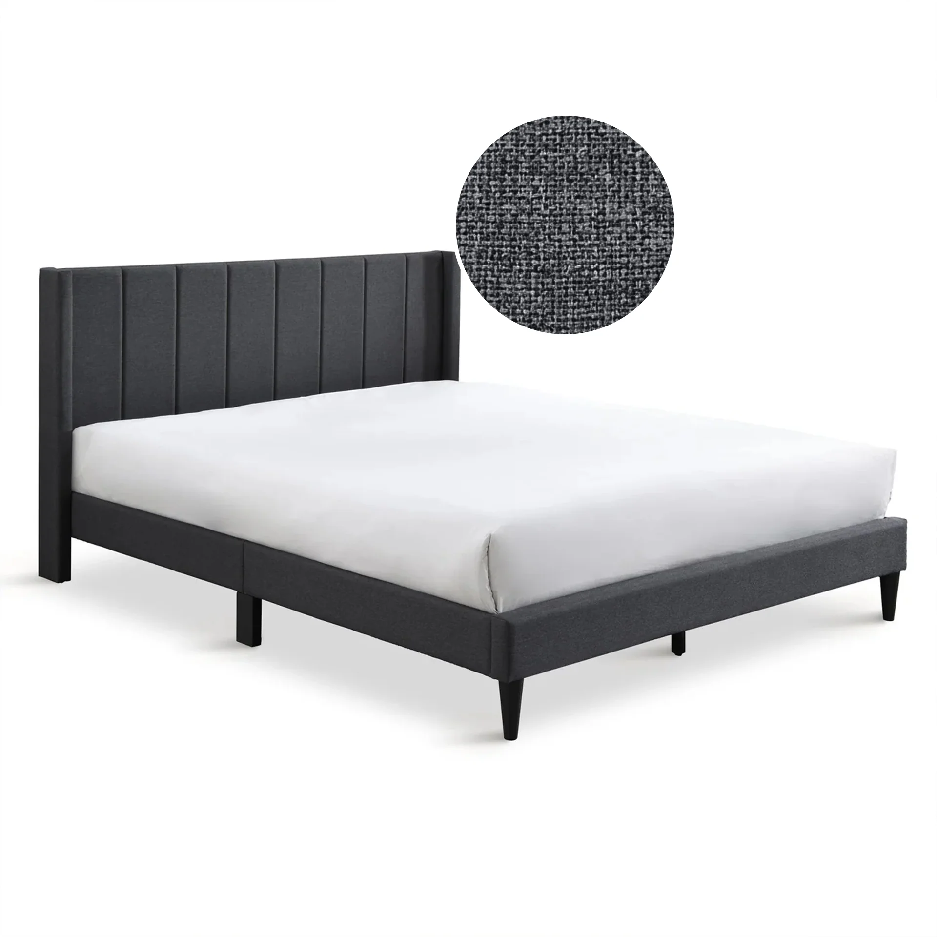 Careys Queen Bed Frame - Dark Grey - Image 6