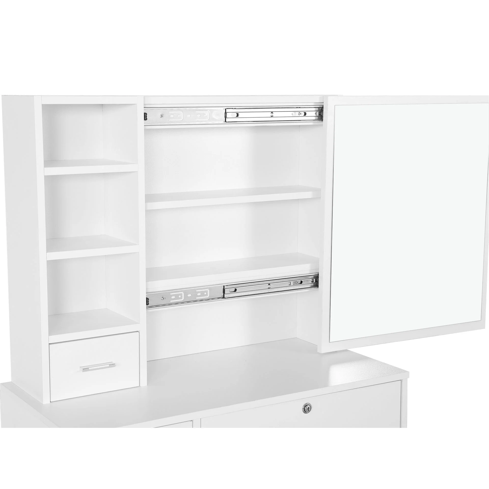 Carnation Dressing Table with Drawers Set 2pcs - White - Image 15