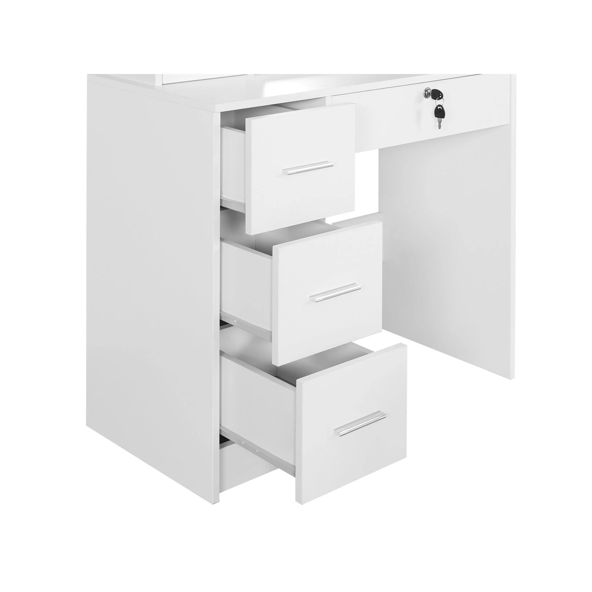 Carnation Dressing Table with Drawers Set 2pcs - White - Image 17