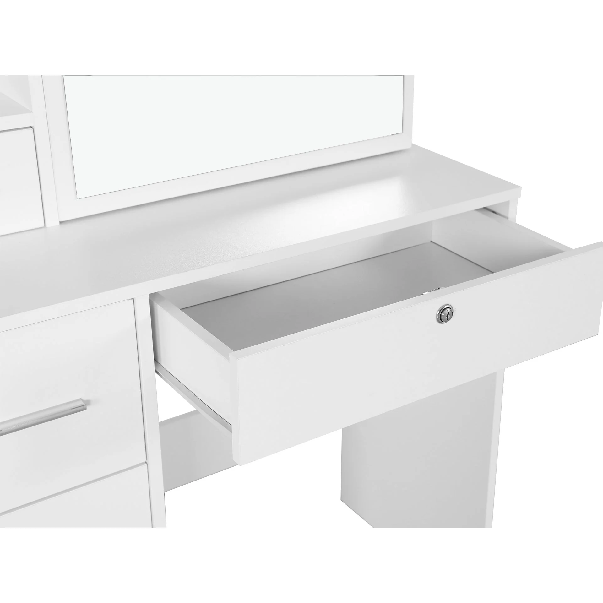 Carnation Dressing Table with Drawers Set 2pcs - White - Image 18