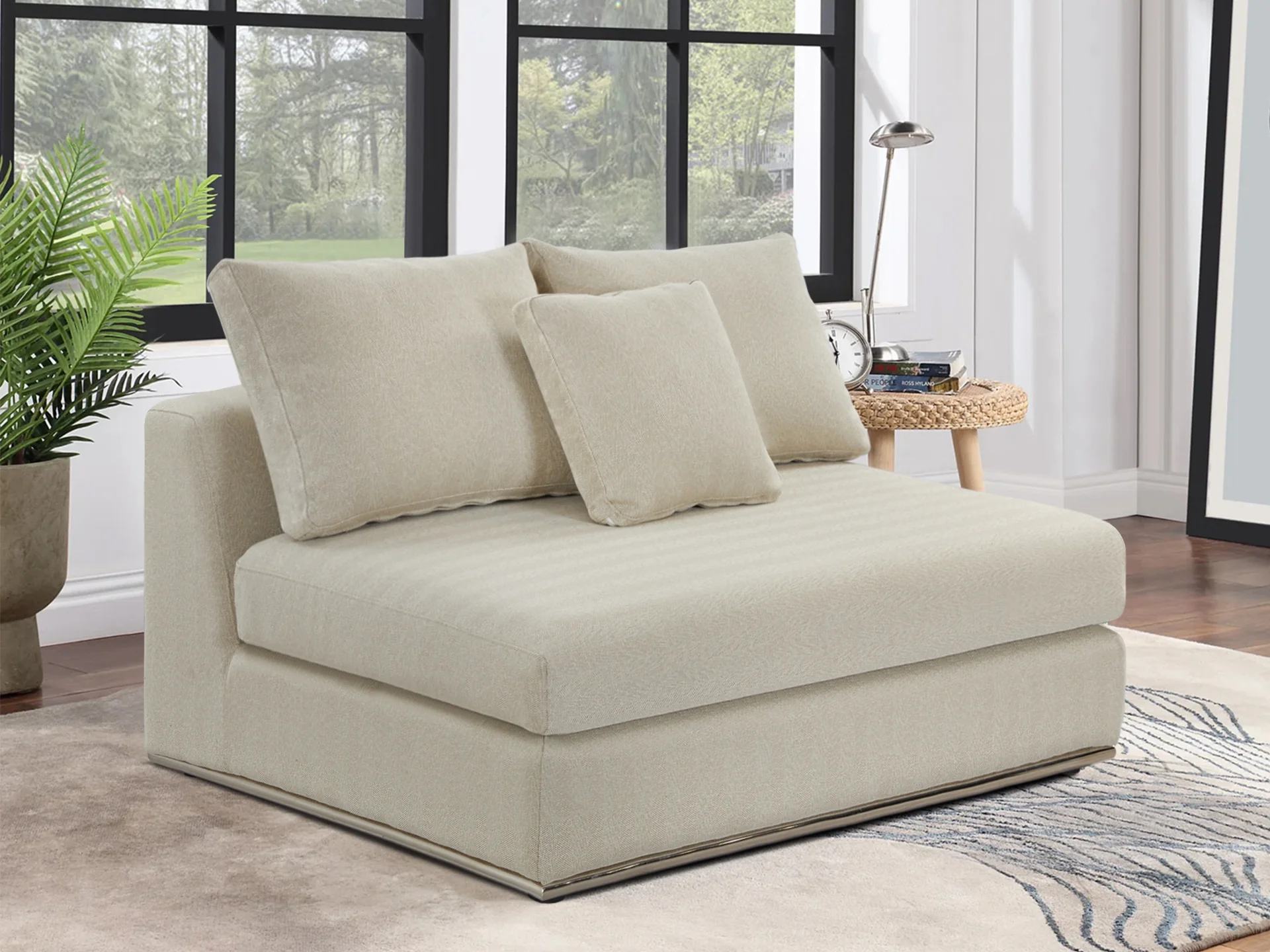Castine Modular Sectional Sofa - Armless Seat - Beige - Image 2