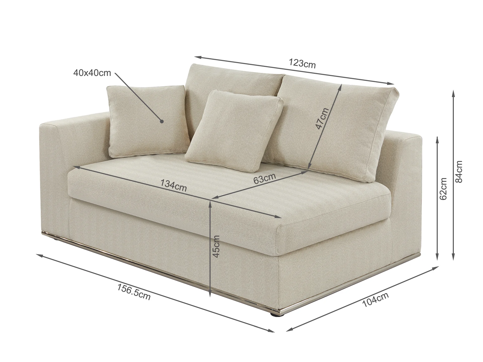 Castine Modular Sectional Sofa - Left Facing Arm - Beige - Image 8