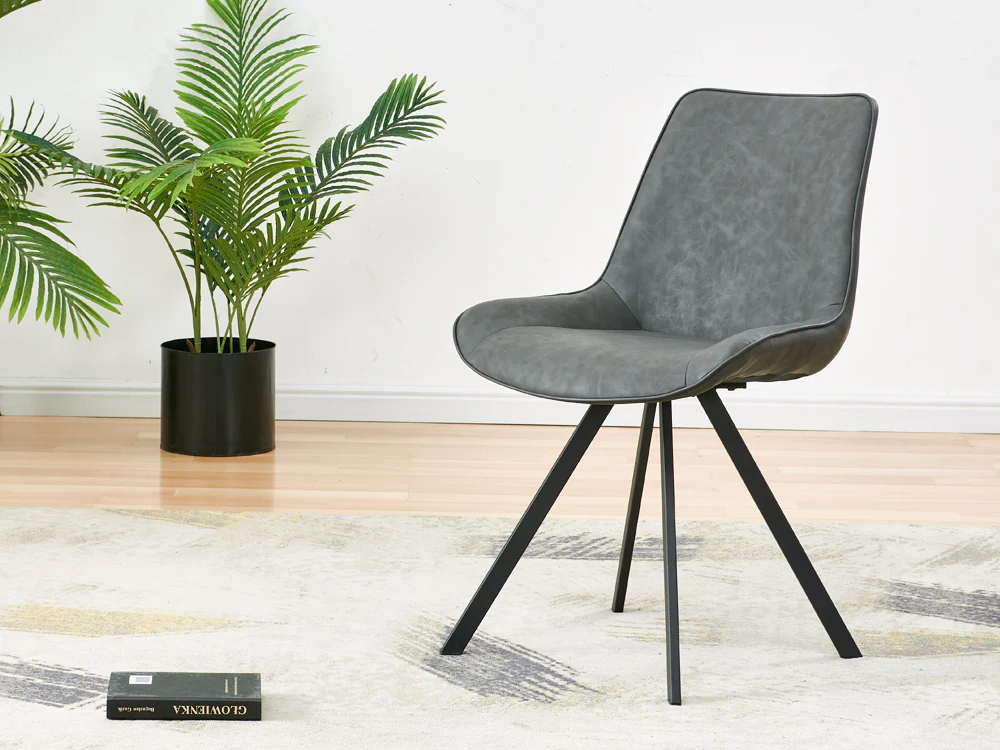 CECILIA 4PCS Dining Chair - DARK GREY - Image 5