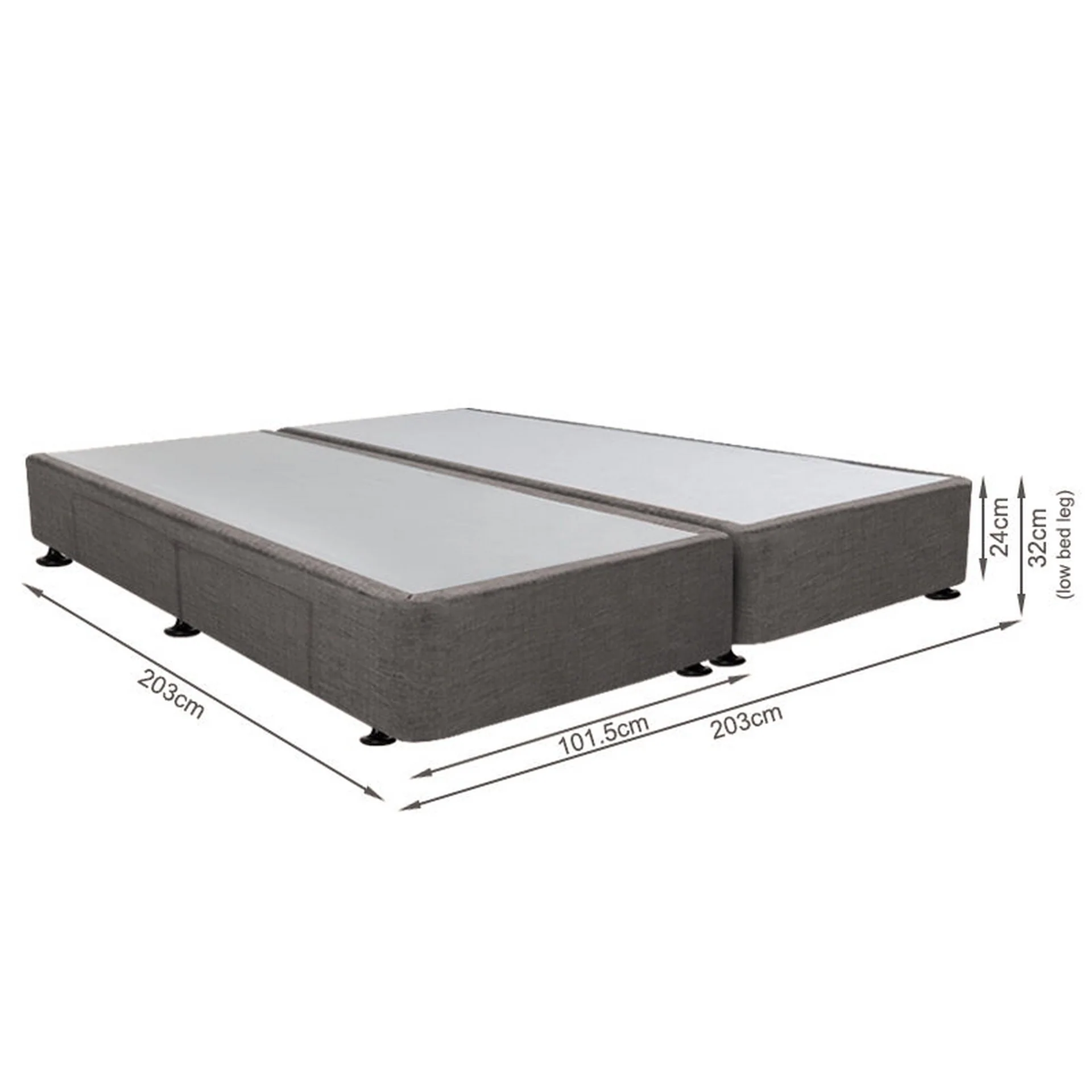 CHARLES Fabric California King Split Bed Base 4 Drawers - SLATE - Image 10