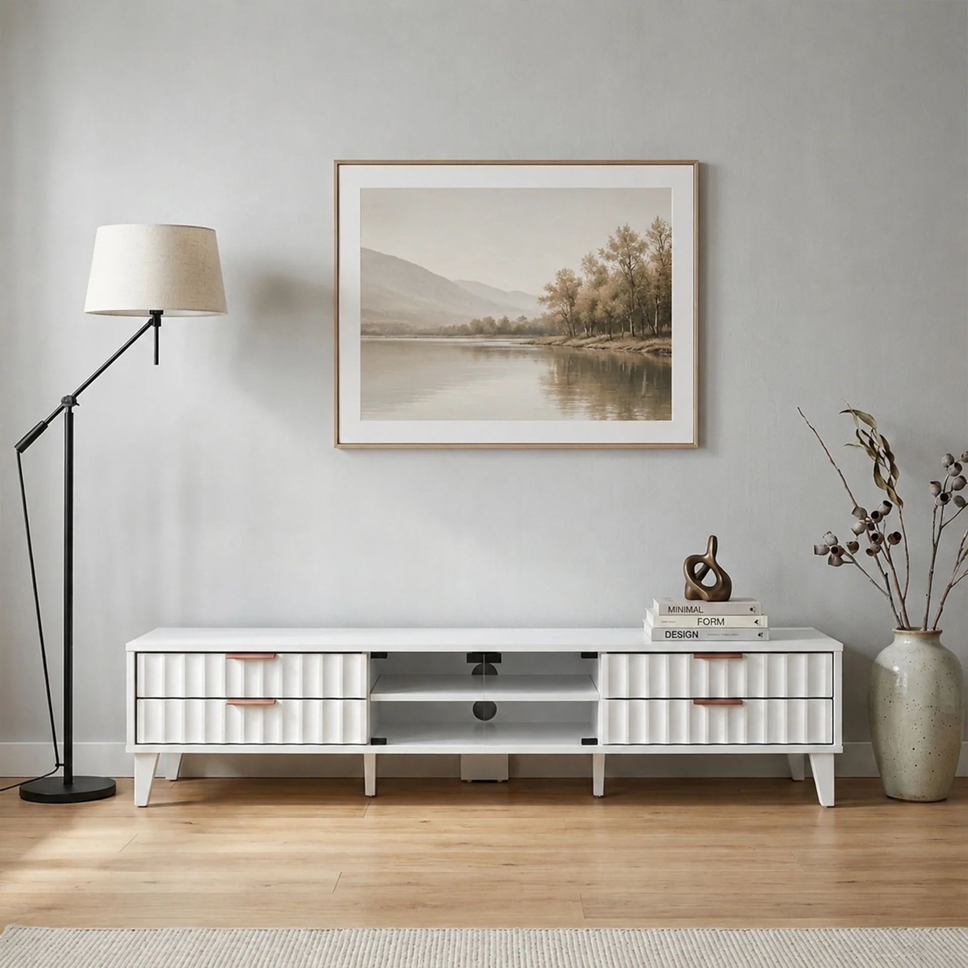 Charlie 1.8m Entertainment Unit - White - Image 8