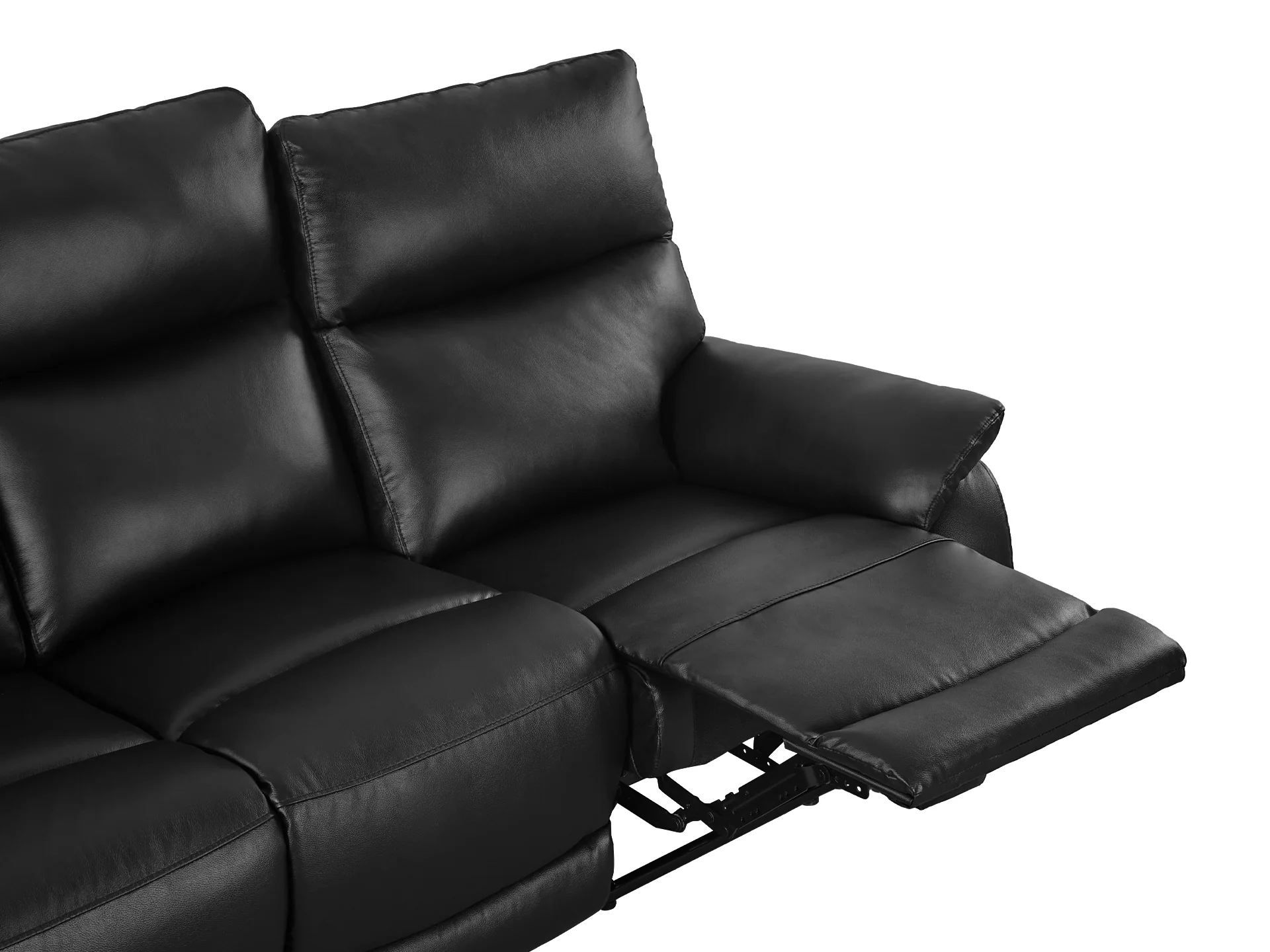 Charlton Leather 3 Seater Recliner Sofa - Black - Image 6
