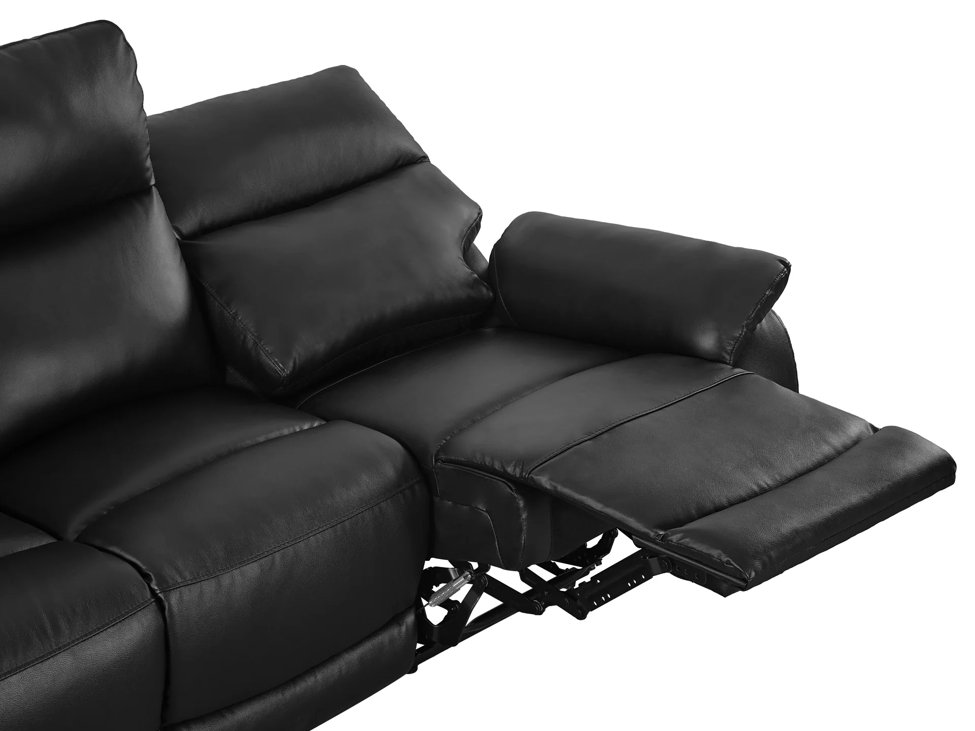 Charlton Leather 3 Seater Recliner Sofa - Black - Image 7