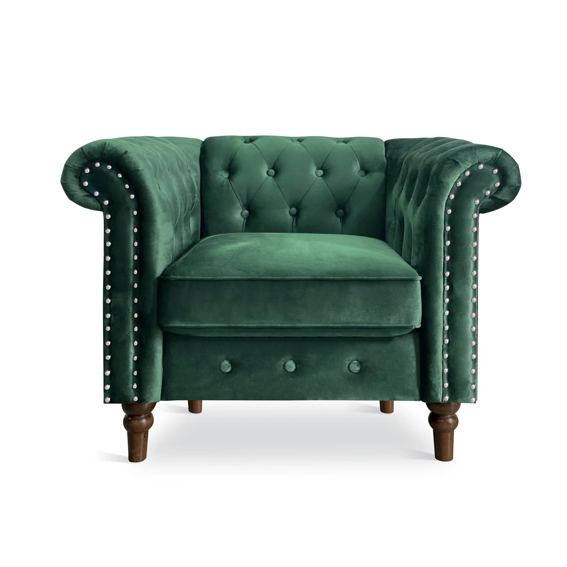 Chesley Velvet Occasional Chair - Green - Image 5