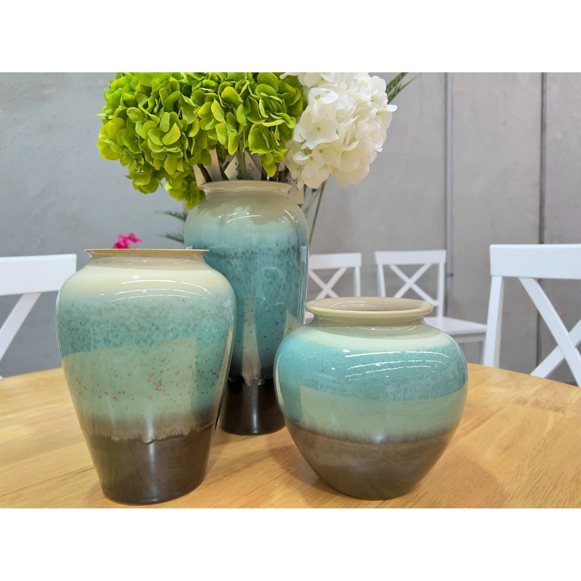 Cleo Glazed Ceramic Vase Green - Medium - Image 2
