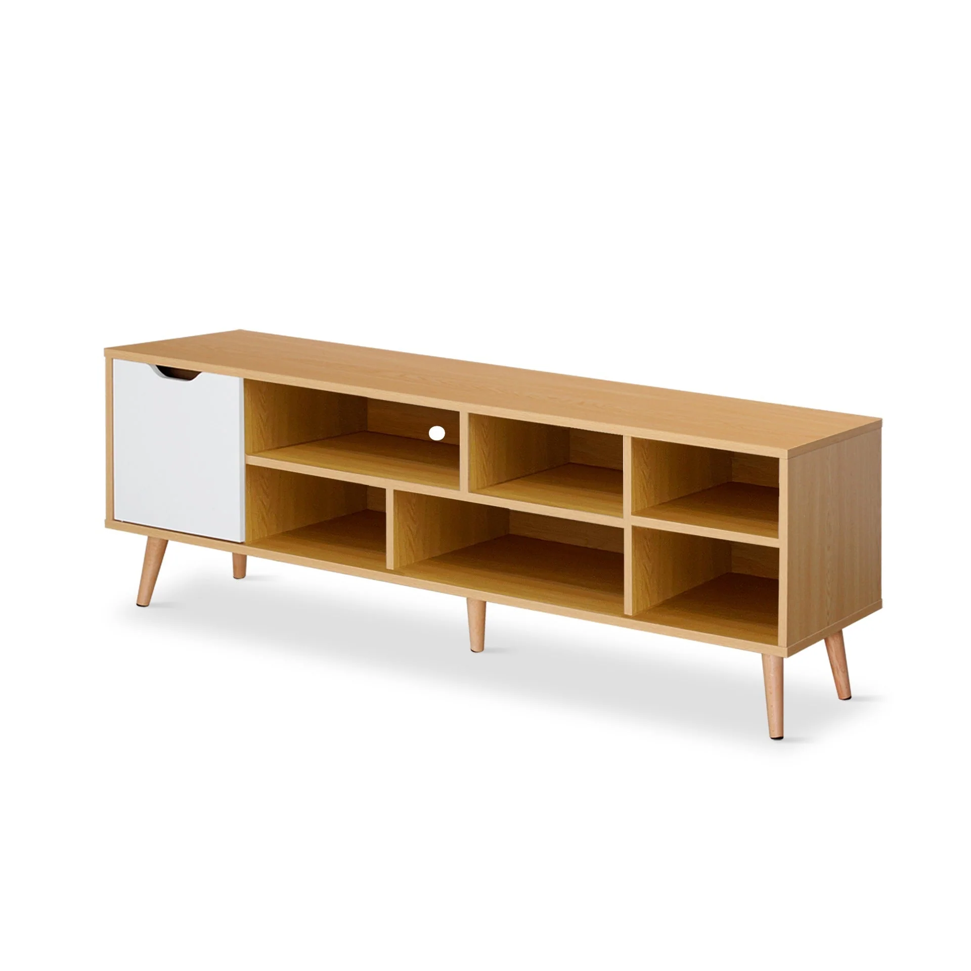 Como 1.4M Entertainment Unit - Maple + White - Image 8