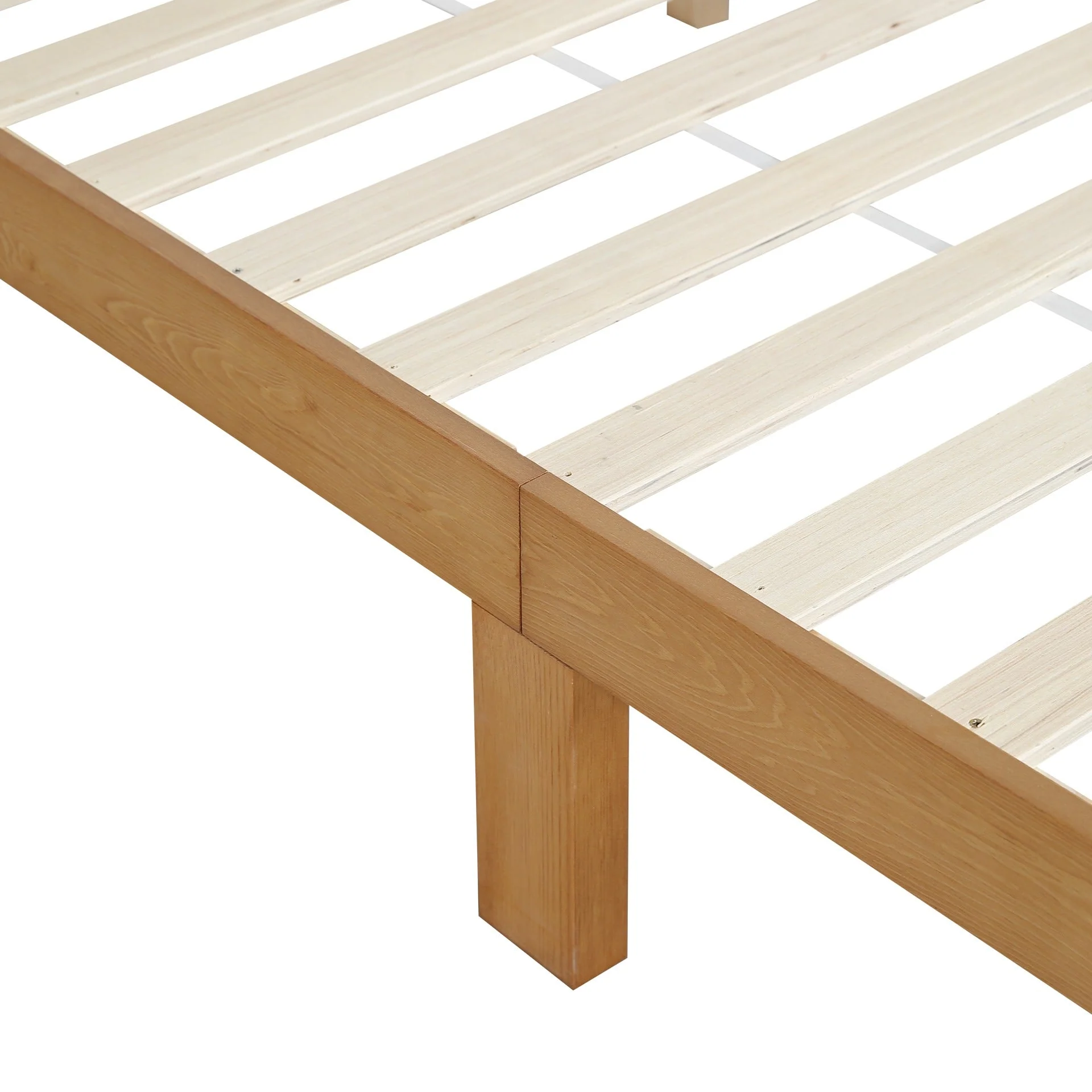 Conival Double Wooden Bed Frame - Natural Oak - Image 7