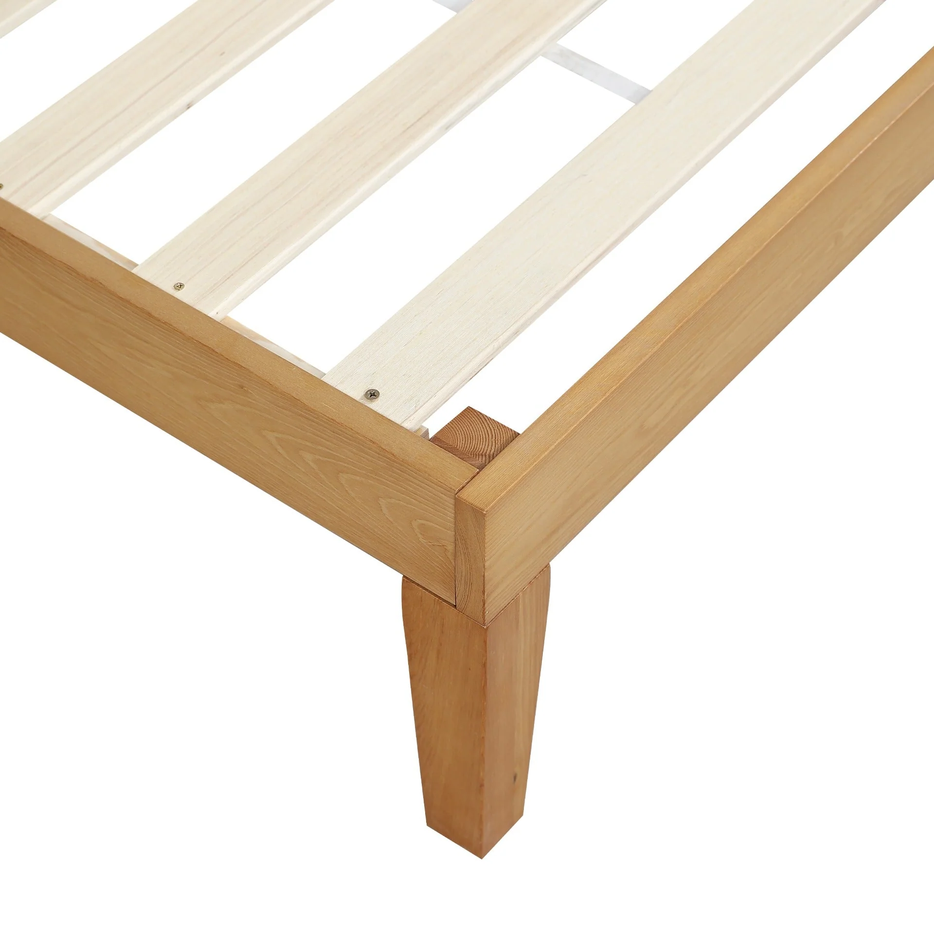 Conival Double Wooden Bed Frame - Natural Oak - Image 8