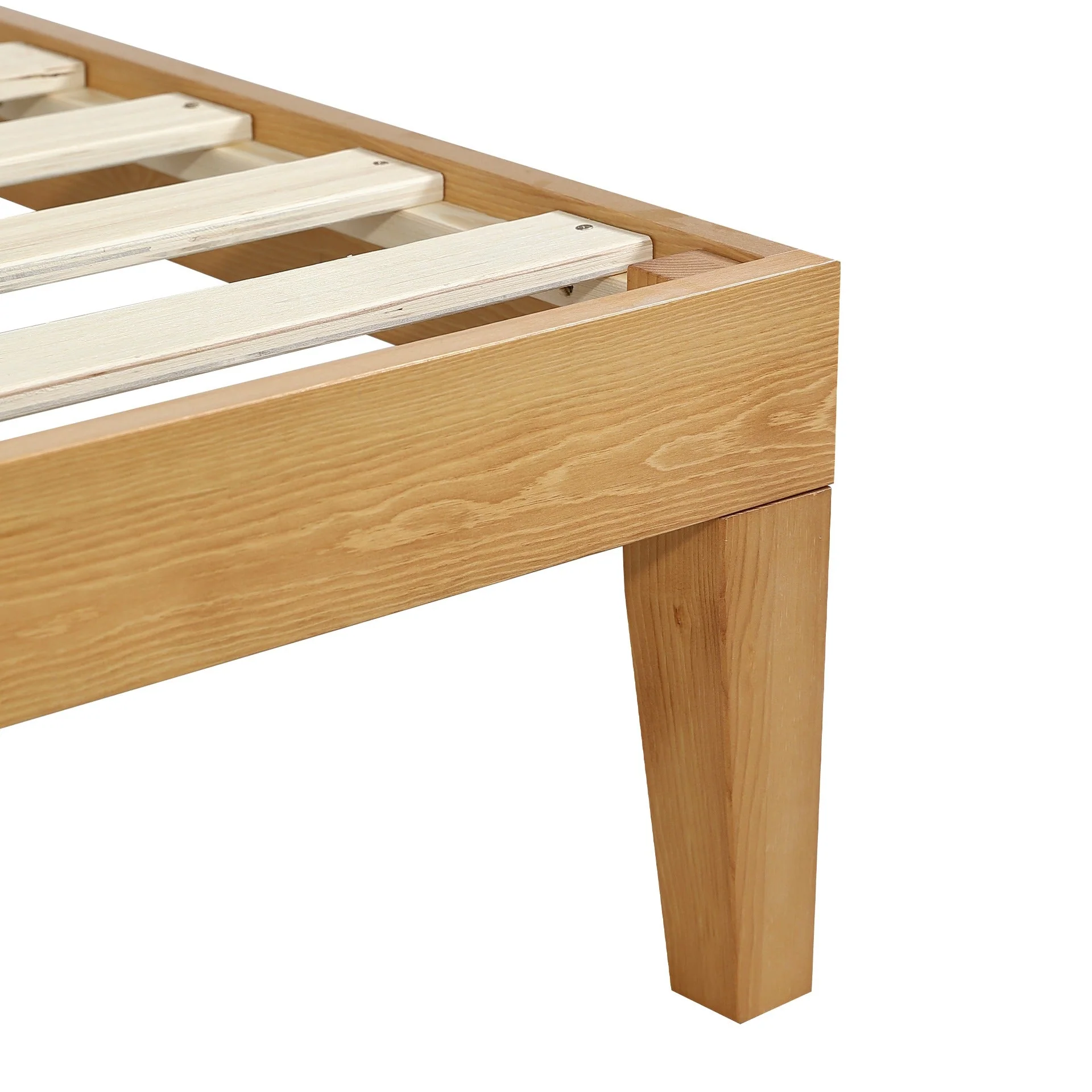 Conival Double Wooden Bed Frame - Natural Oak - Image 9