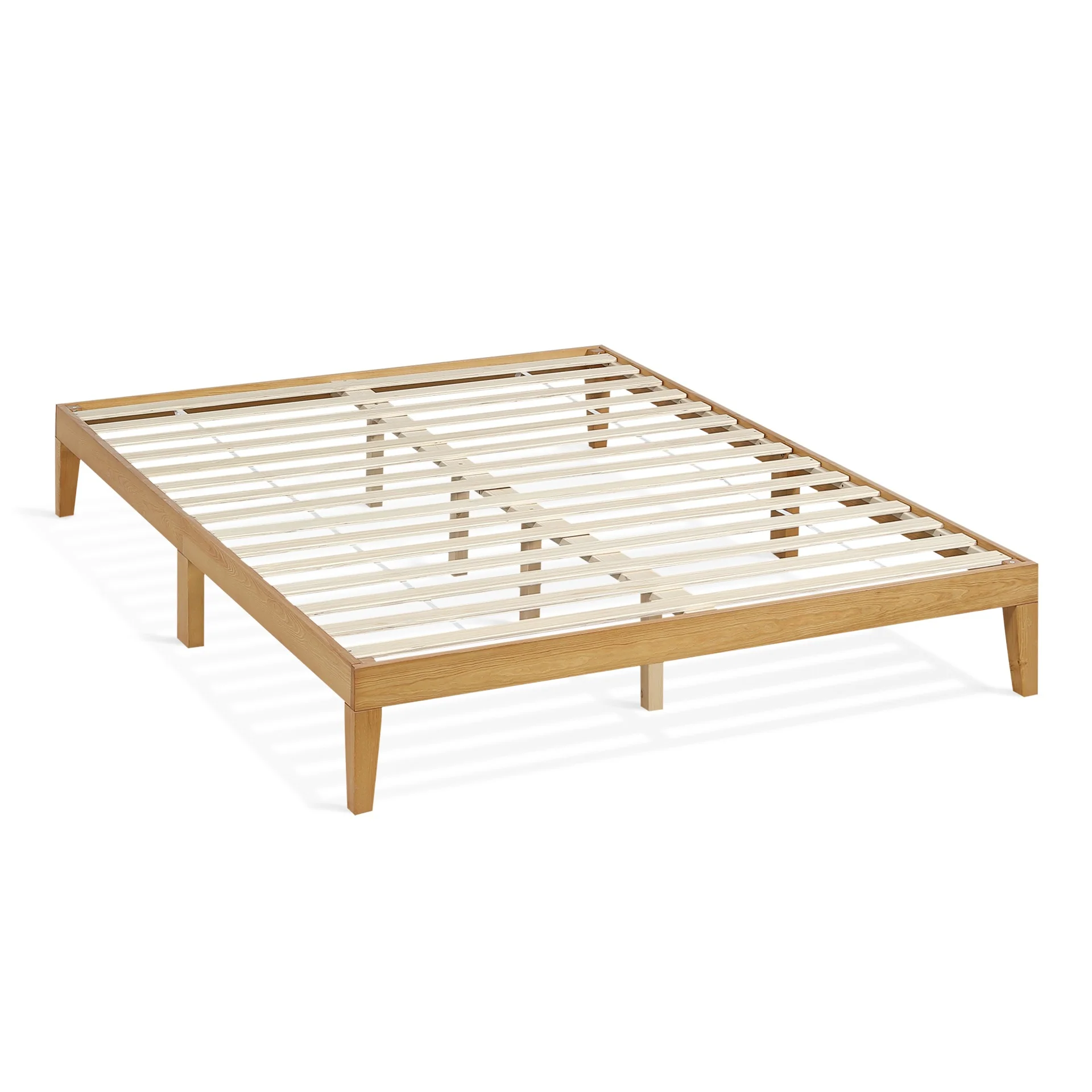 Conival Queen Wooden Bed Frame - Natural Oak - Image 4