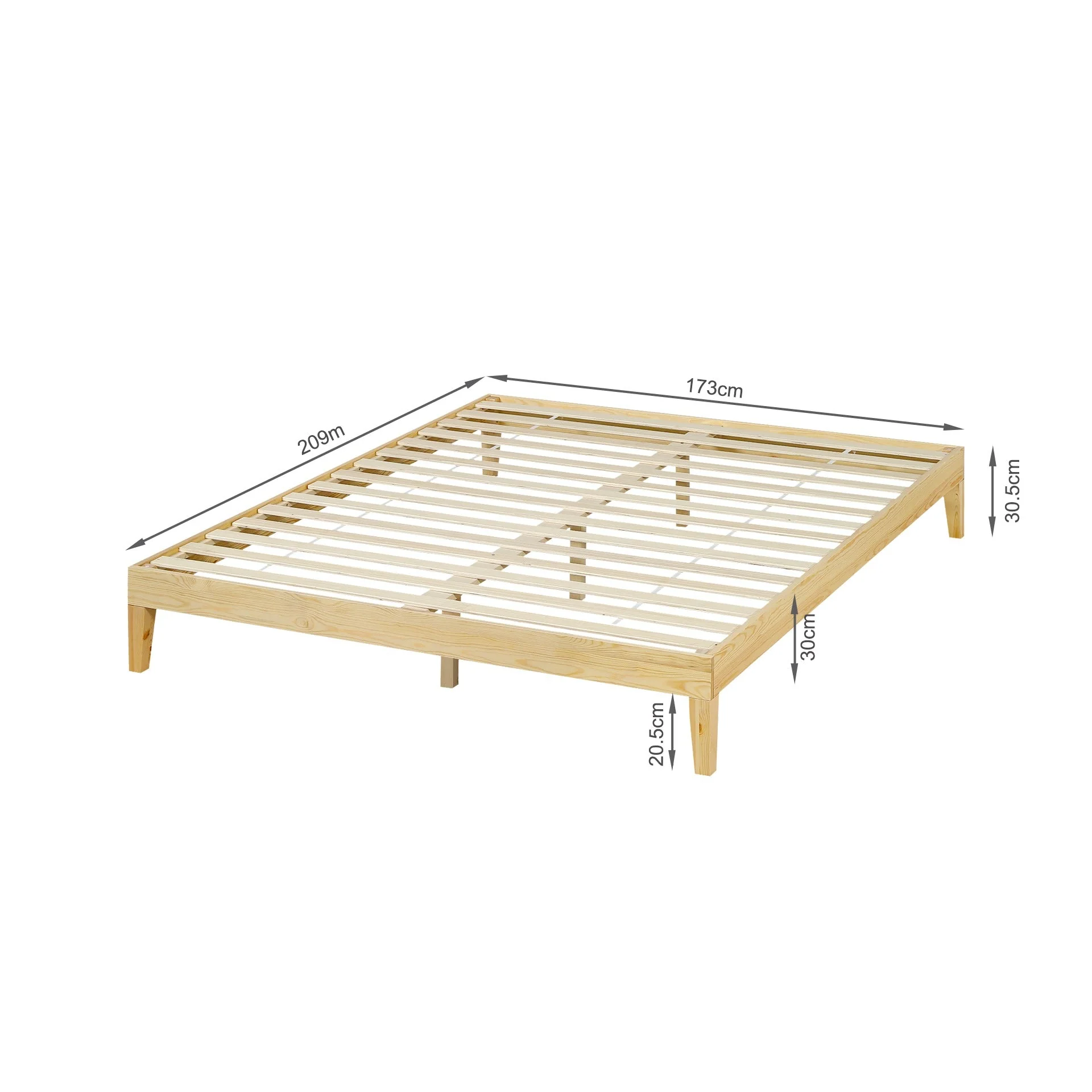 Creise King Wooden Bed Frame - Light Oak - Image 12