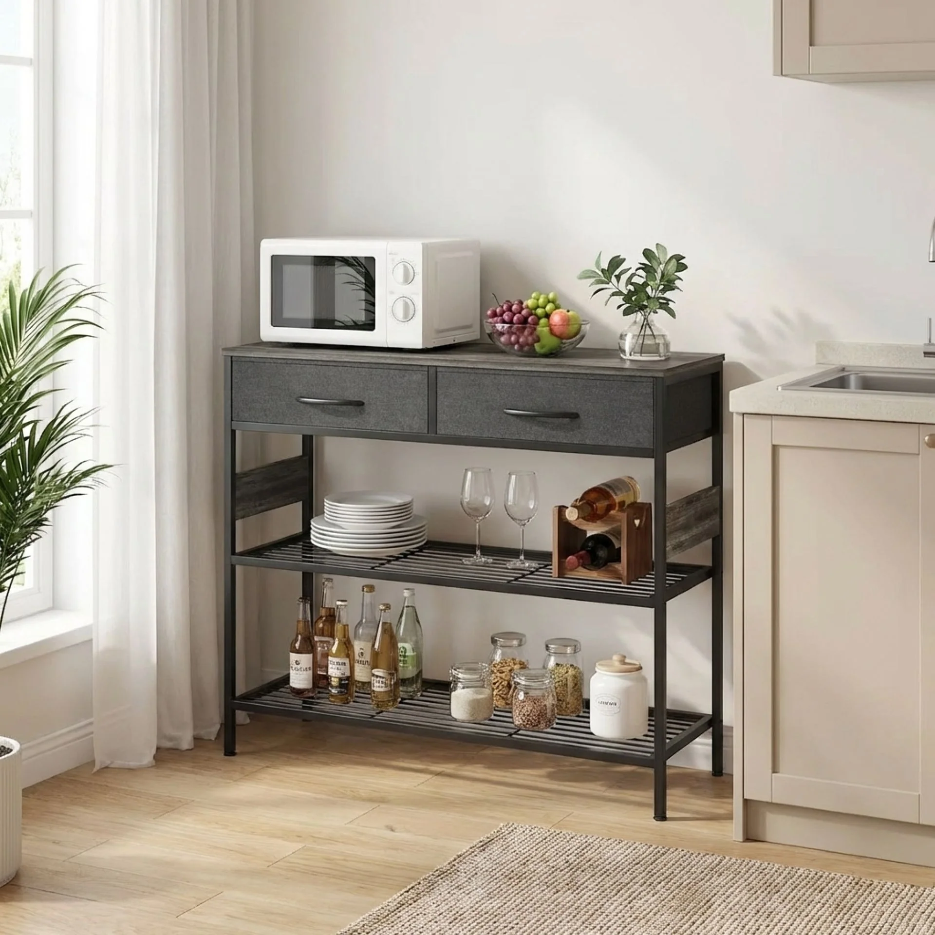 Cuckoo Console Table with 2 Drawers - Gray Oak - Image 4