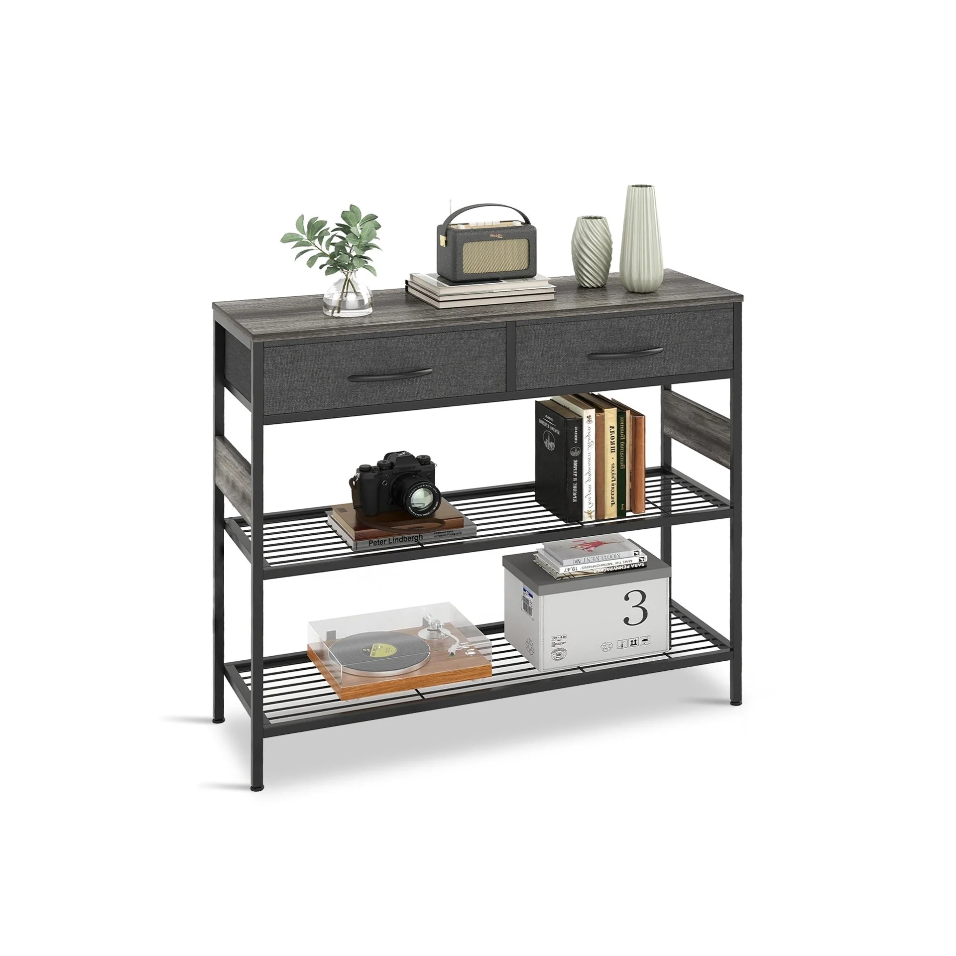 Cuckoo Console Table with 2 Drawers - Gray Oak - Image 7