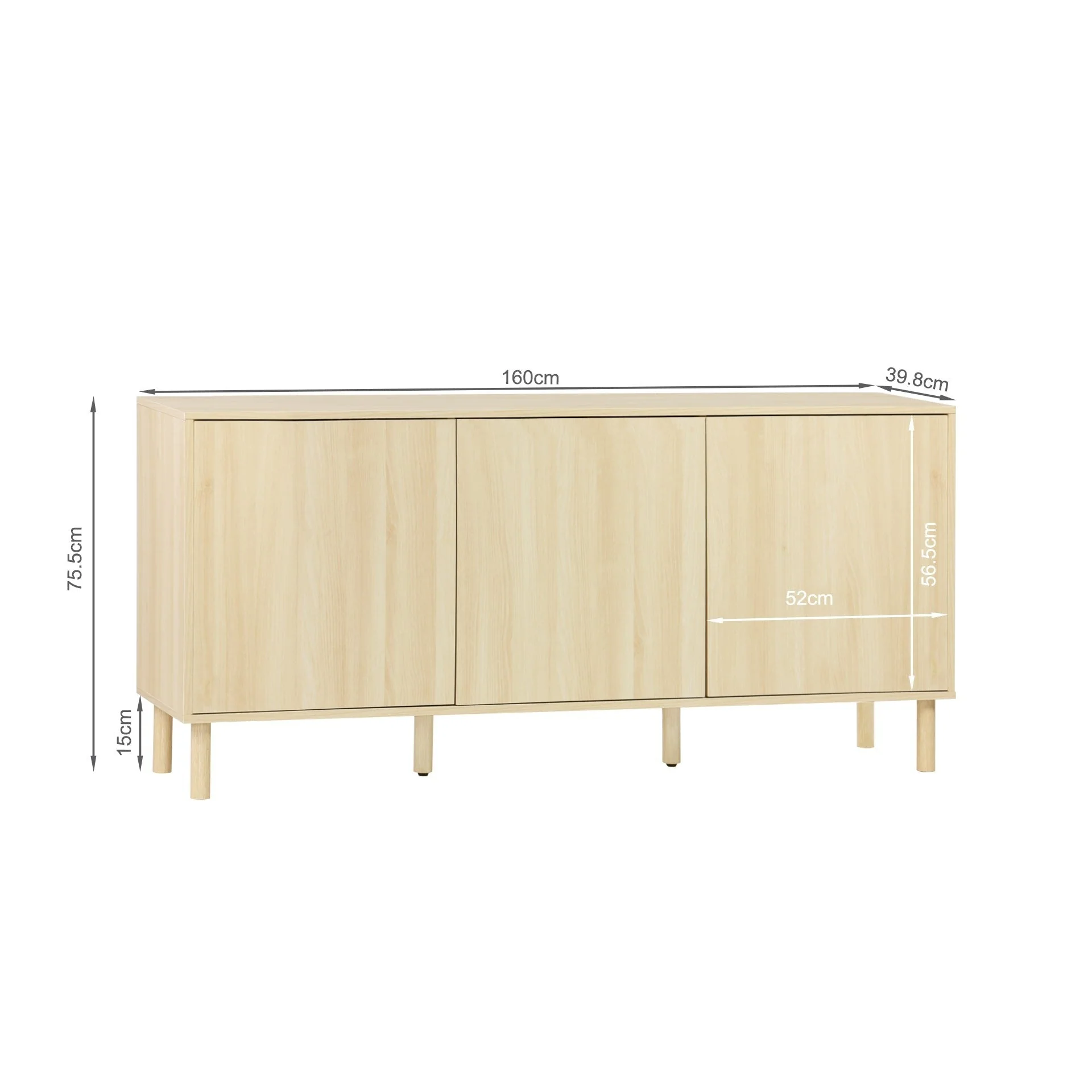 Custer Sideboard Buffet Table - Oak - Image 18