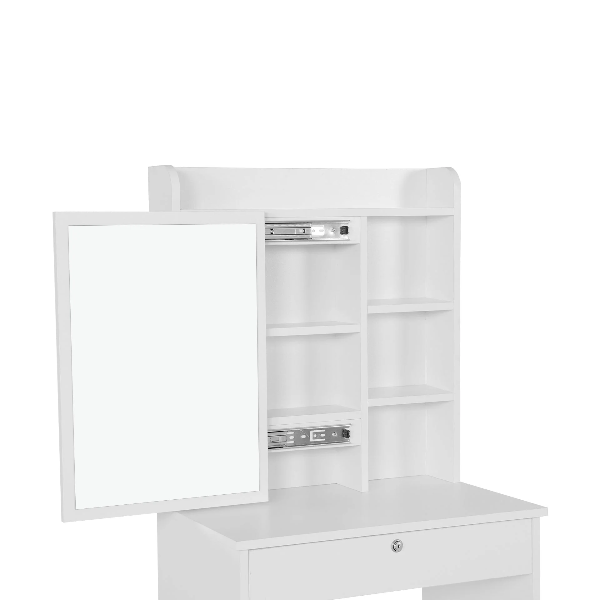 Cyclamen Dressing Table with Drawers Set 2pcs - White - Image 11