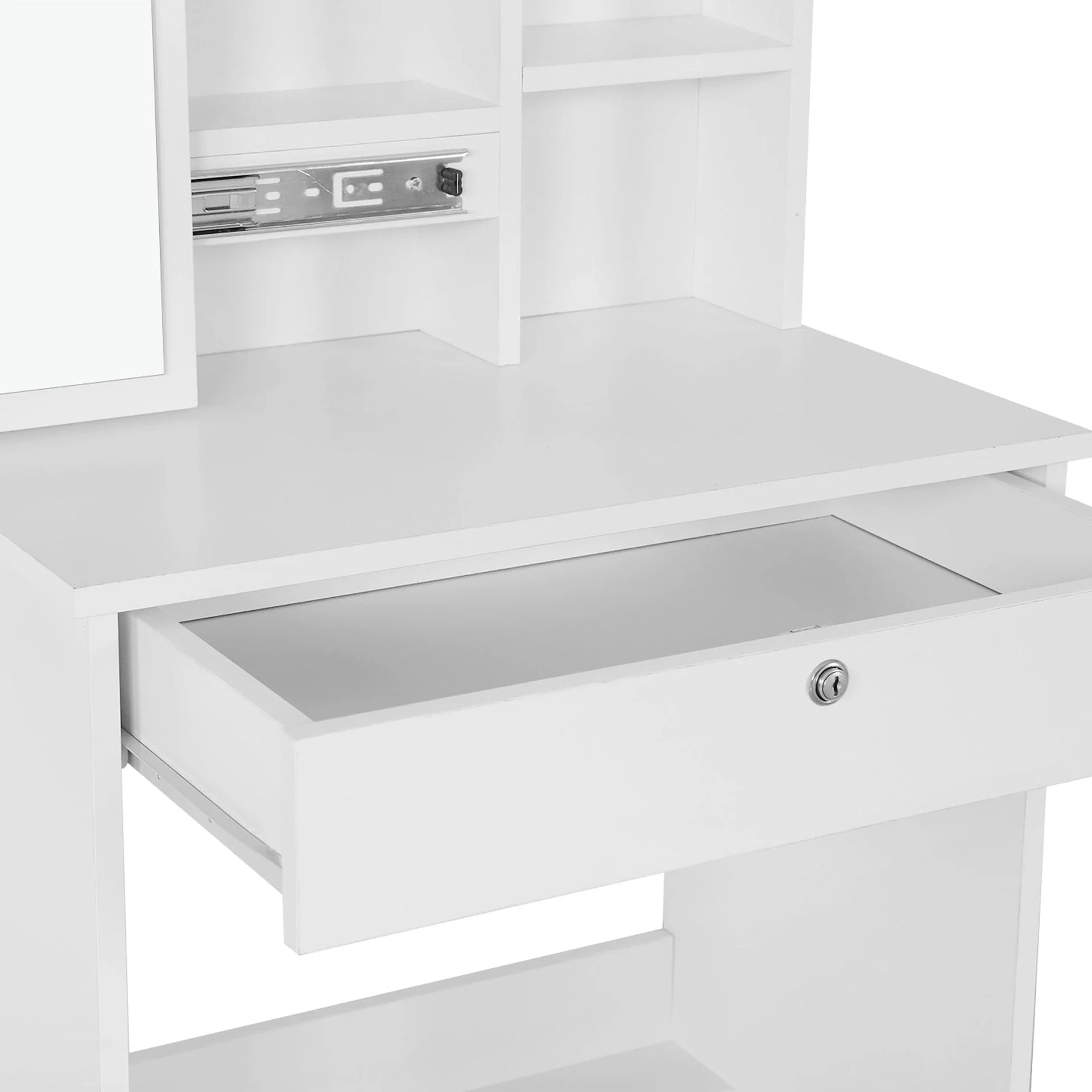 Cyclamen Dressing Table with Drawers Set 2pcs - White - Image 12