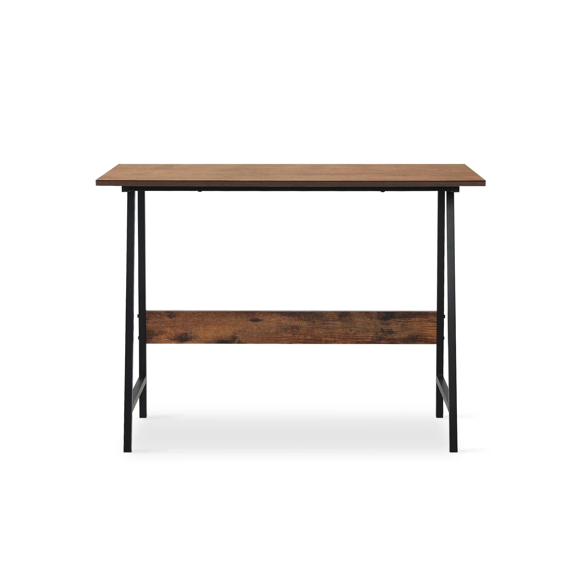 Daniel 100cm Computer Desk - Rustic Brown + Black - Image 2