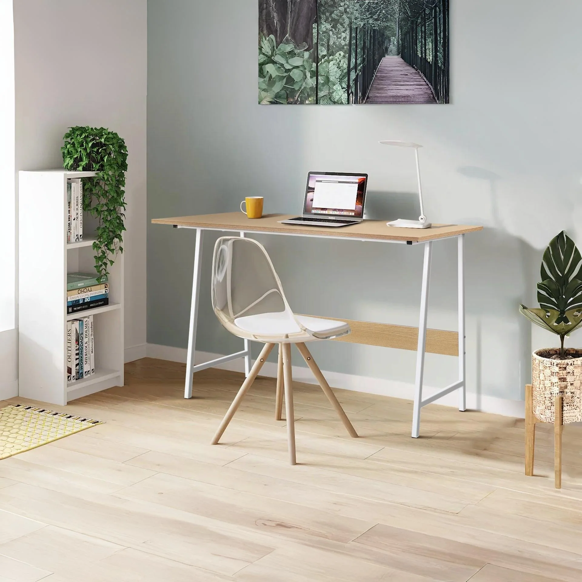 Daniel 120cm Computer Desk - Maple + White - Image 5