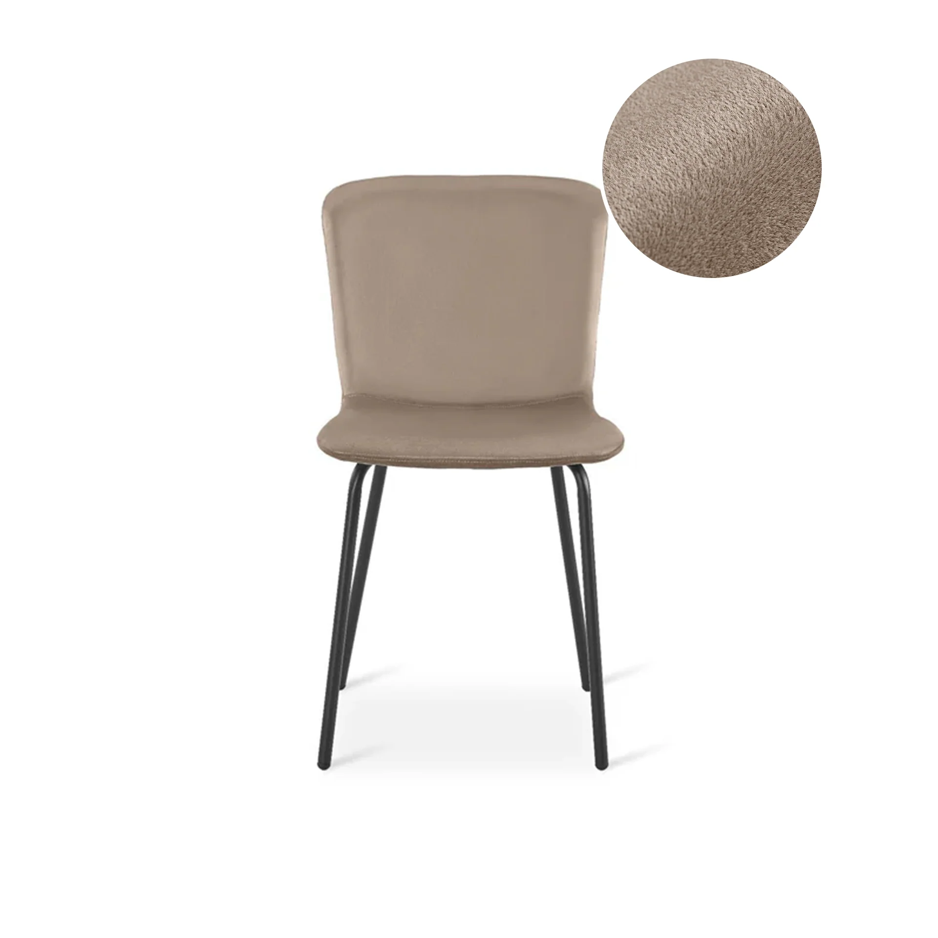 Darius Velvet Dining Chairs - Set of 4 - Taupe - Image 7