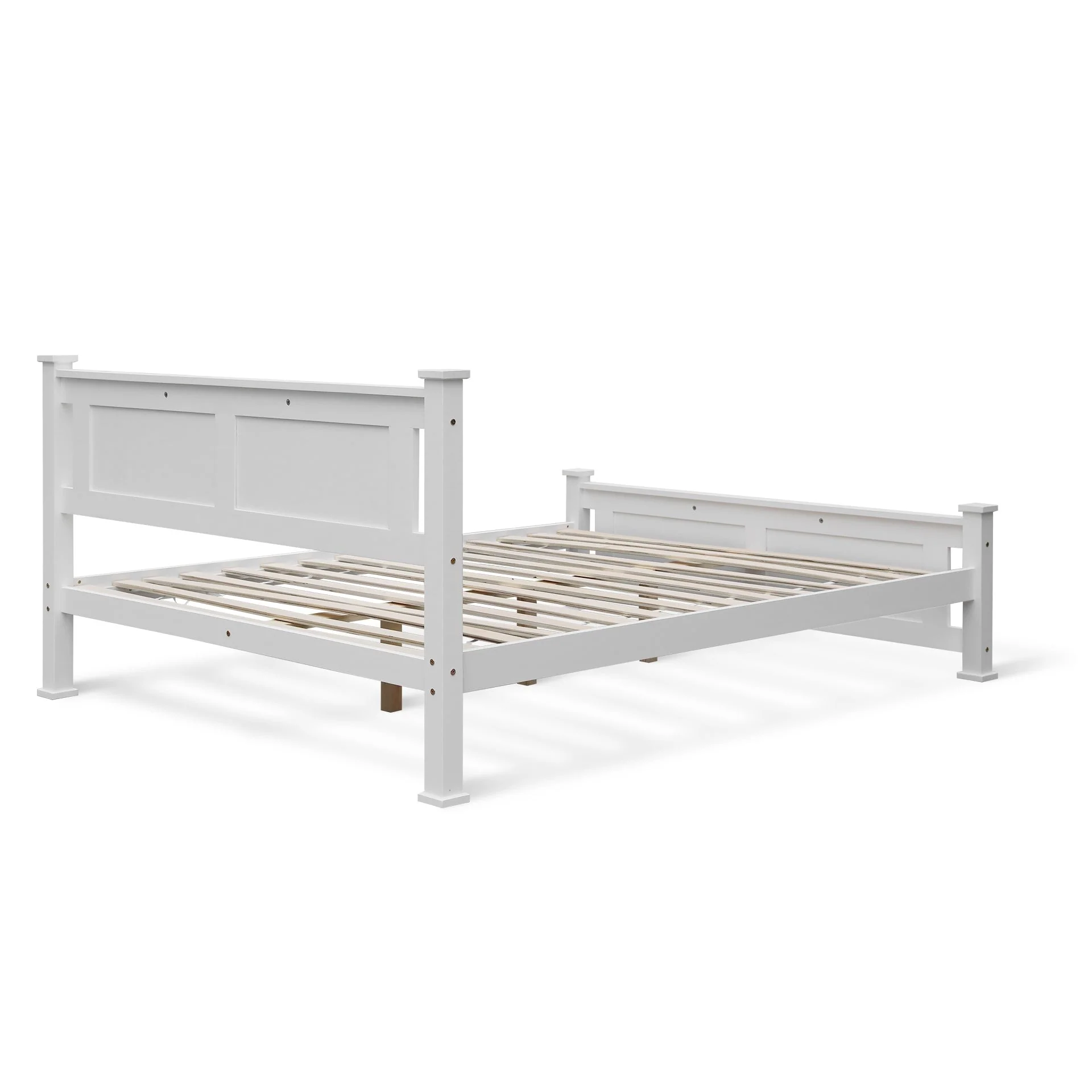 Davraz Queen Wooden Bed Frame - White - Image 7