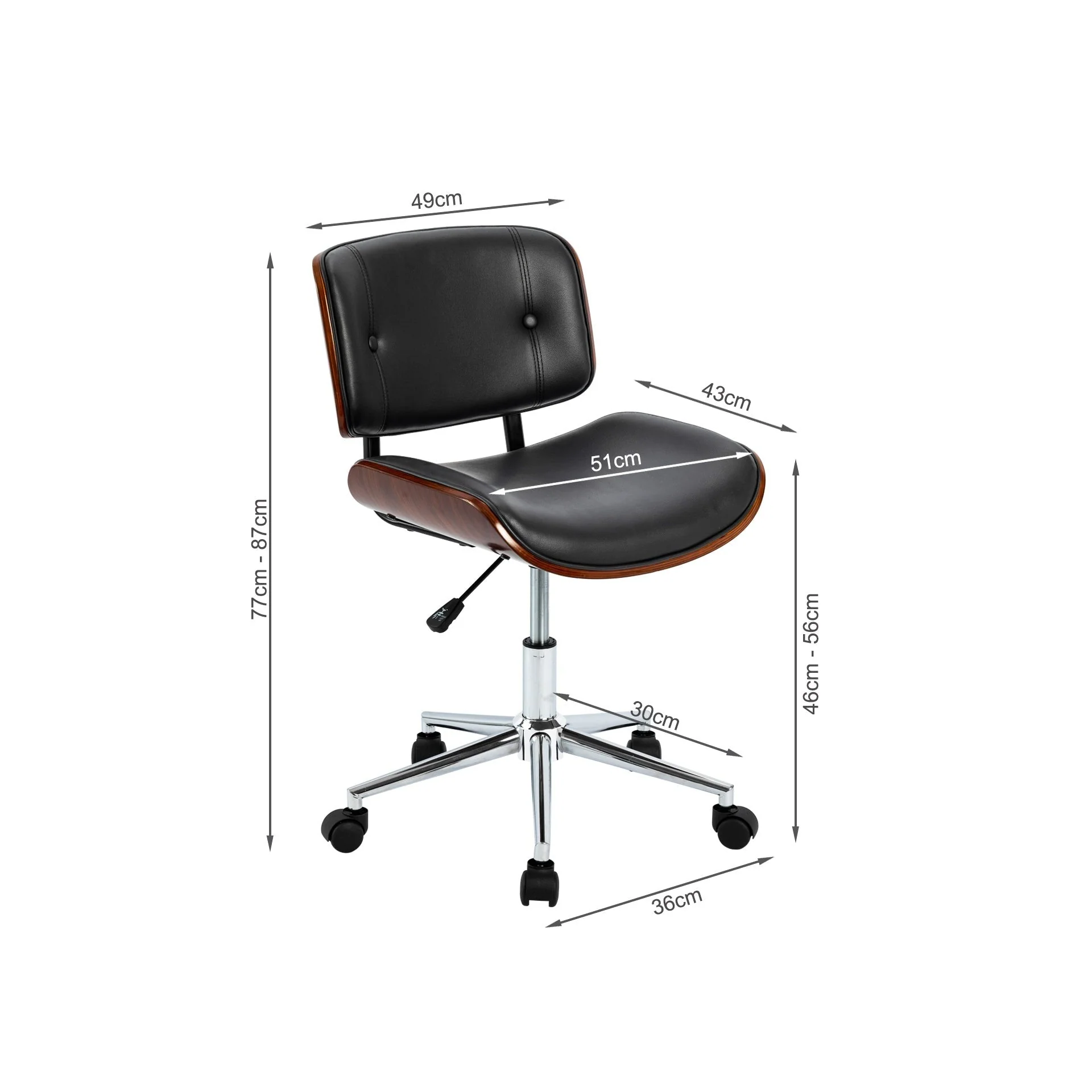 Dean Bentwood Office Chair - Black - Image 16