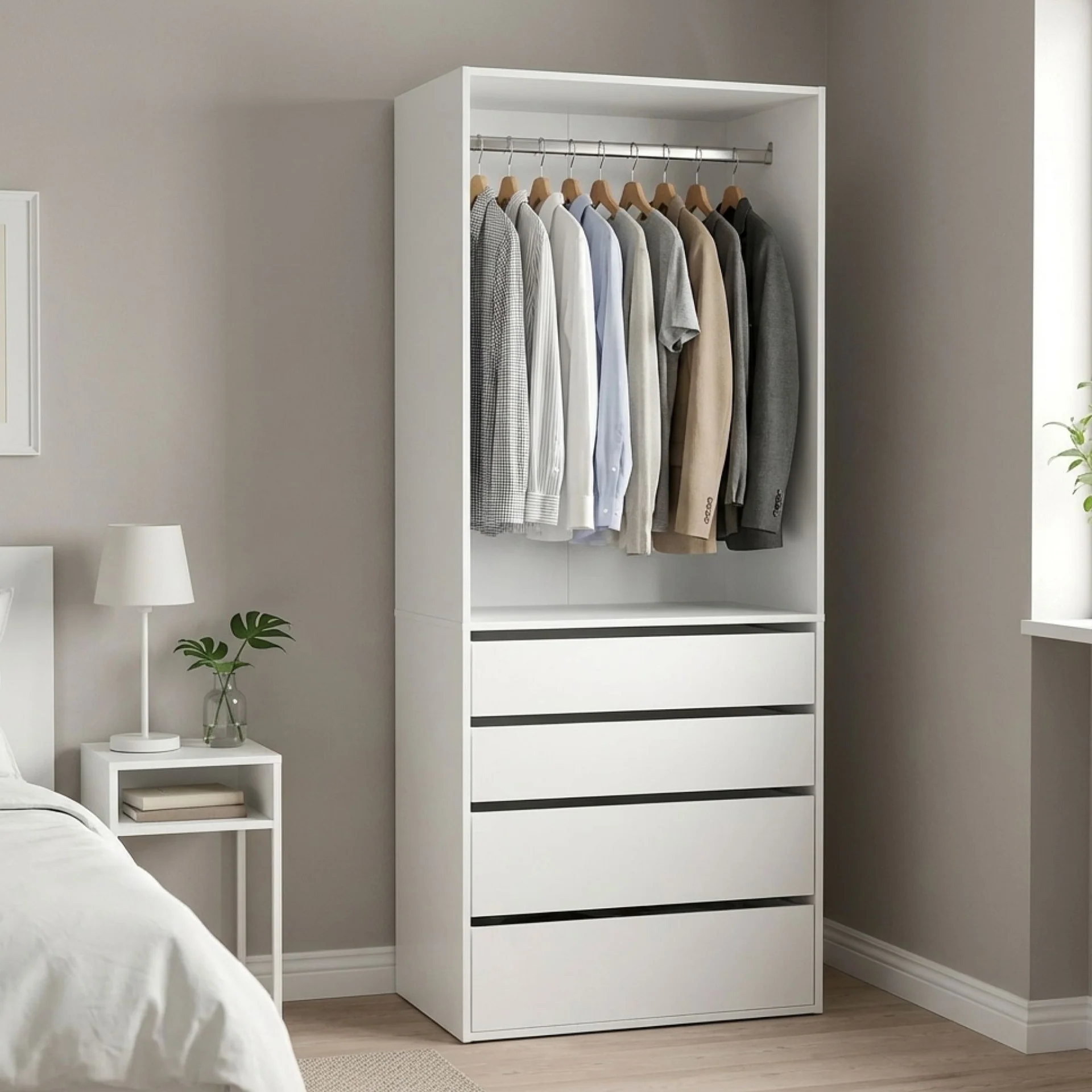 Delta 4 Drawer Wide Wardrobe - White - Image 9