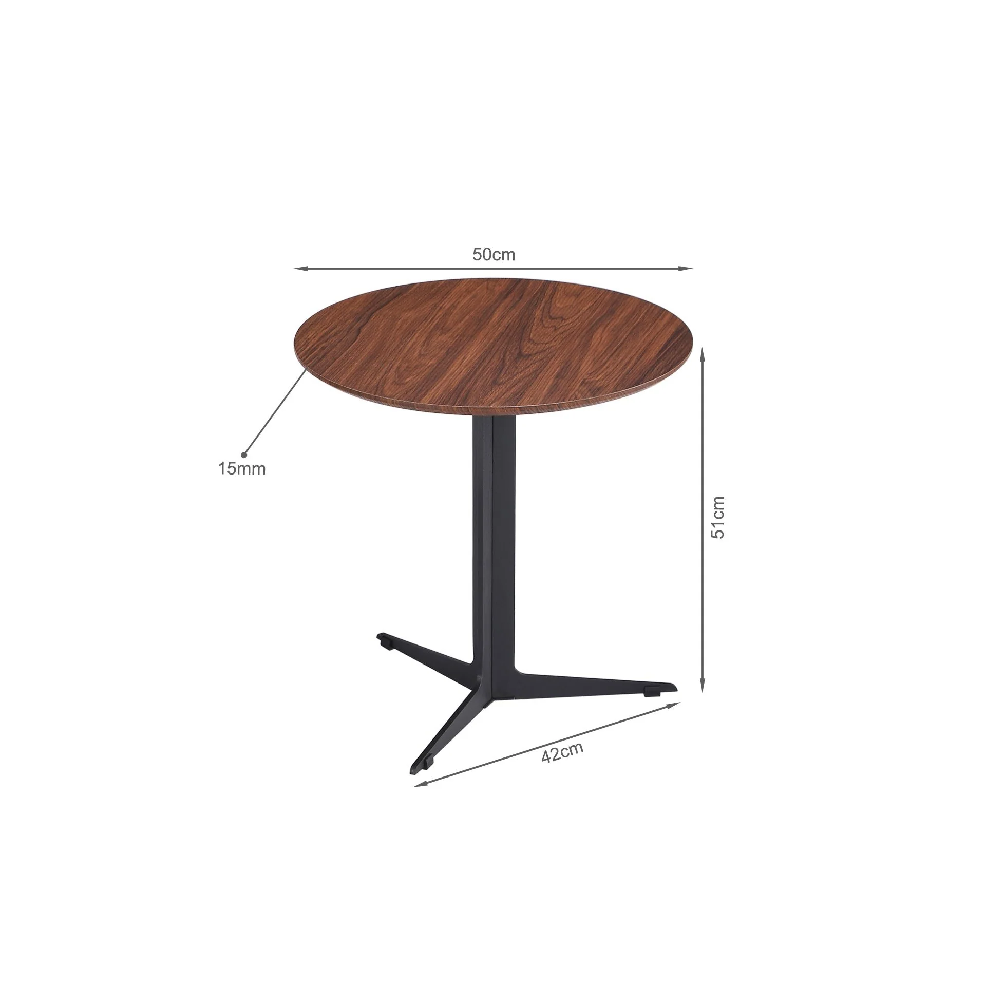 Donna Coffee Table 50cm - Brown + Black - Image 9