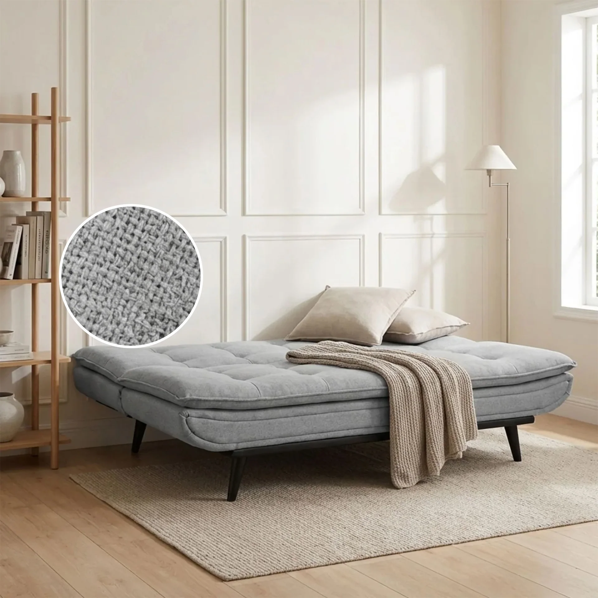 Dorking 3 Seater Sofa Bed - Grey - Image 2
