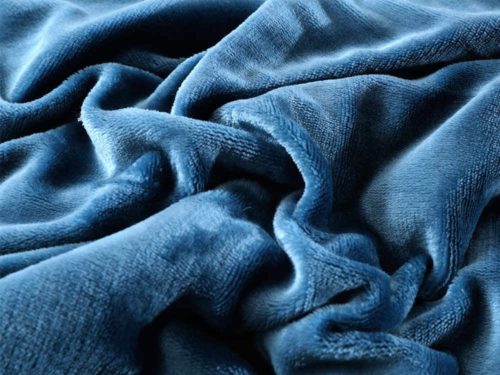 Double Layer Warm Fleece Blanket Throw Blanket - MARINE BLUE - Image 3